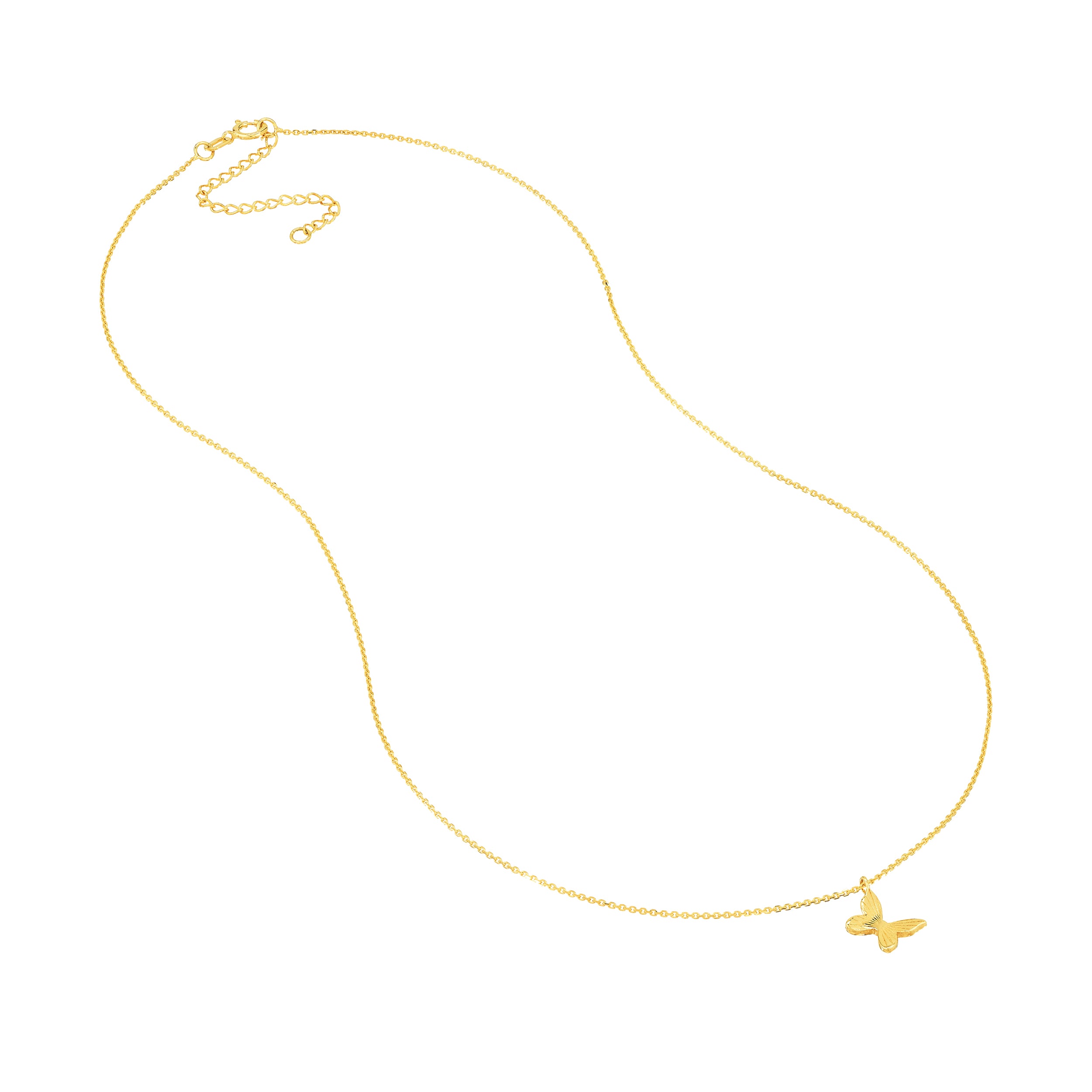 18" BUTTERFLY PENDANT NECKLACE | 14K YELLOW GOLD | MF038072-14Y - Brownlee Jewelers