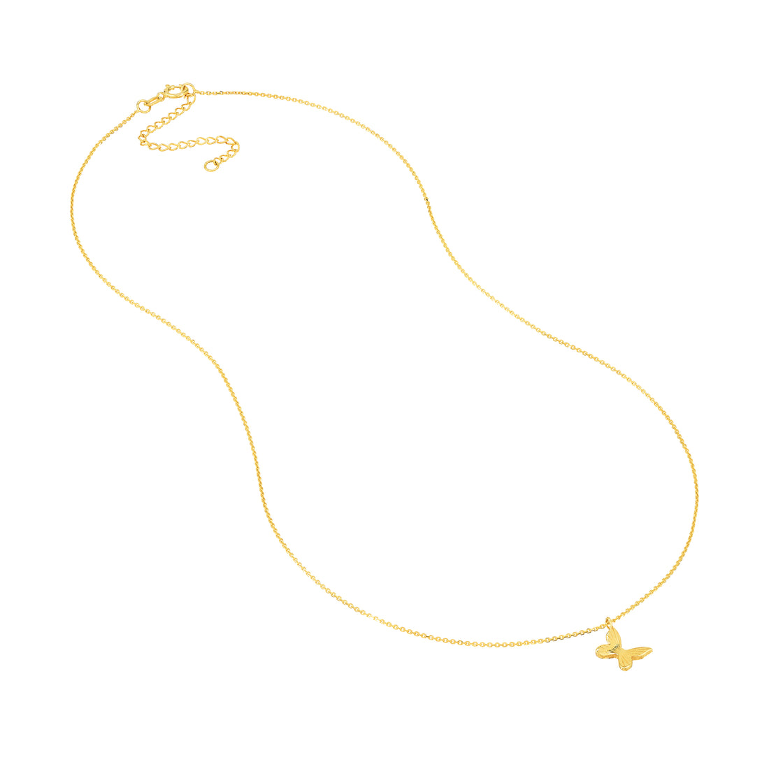 18" BUTTERFLY PENDANT NECKLACE | 14K YELLOW GOLD | MF038072-14Y - Brownlee Jewelers