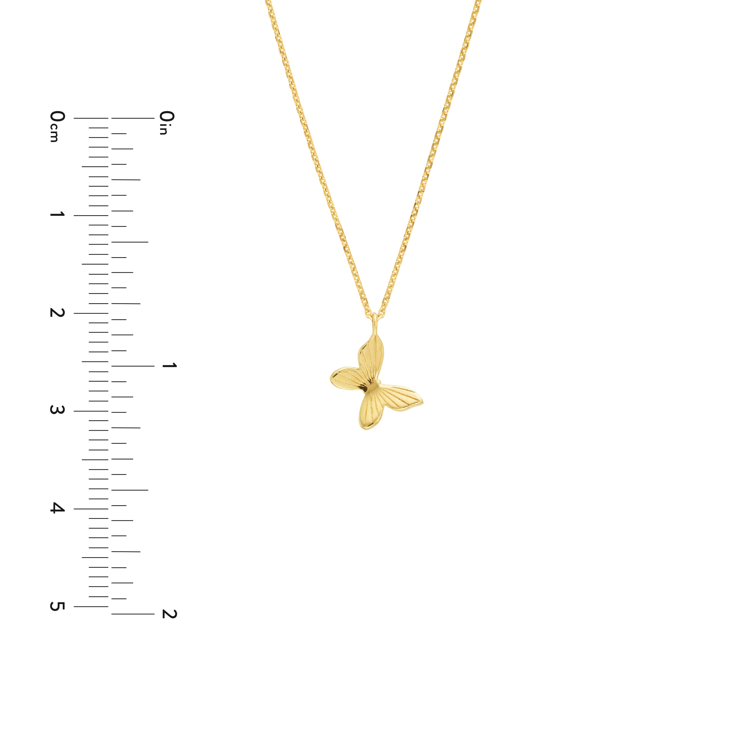 18" BUTTERFLY PENDANT NECKLACE | 14K YELLOW GOLD | MF038072-14Y - Brownlee Jewelers