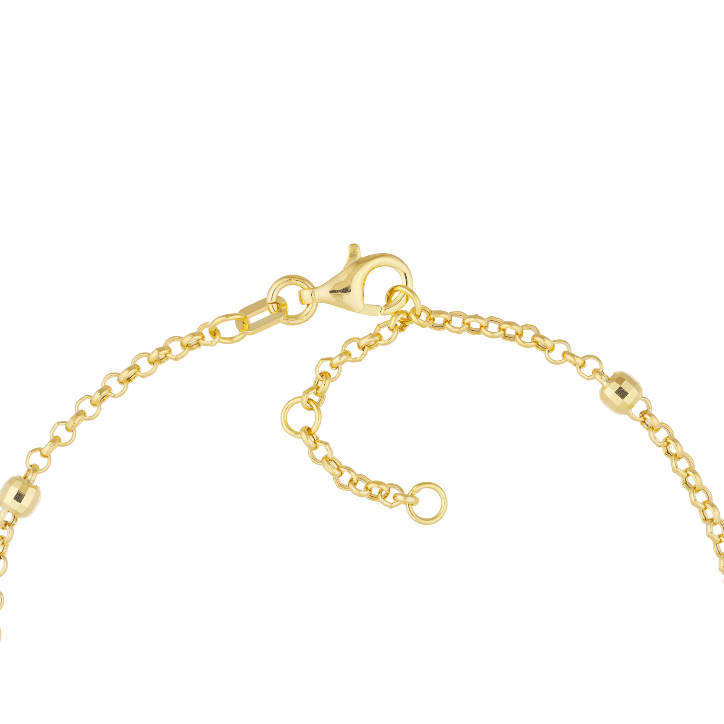7.25" 3MM ADJUSTABLE DIAMOND-CUT STATION BEAD CHAIN BRACELET | 14K YELLOW GOLD | MF038438-14Y - Brownlee Jewelers