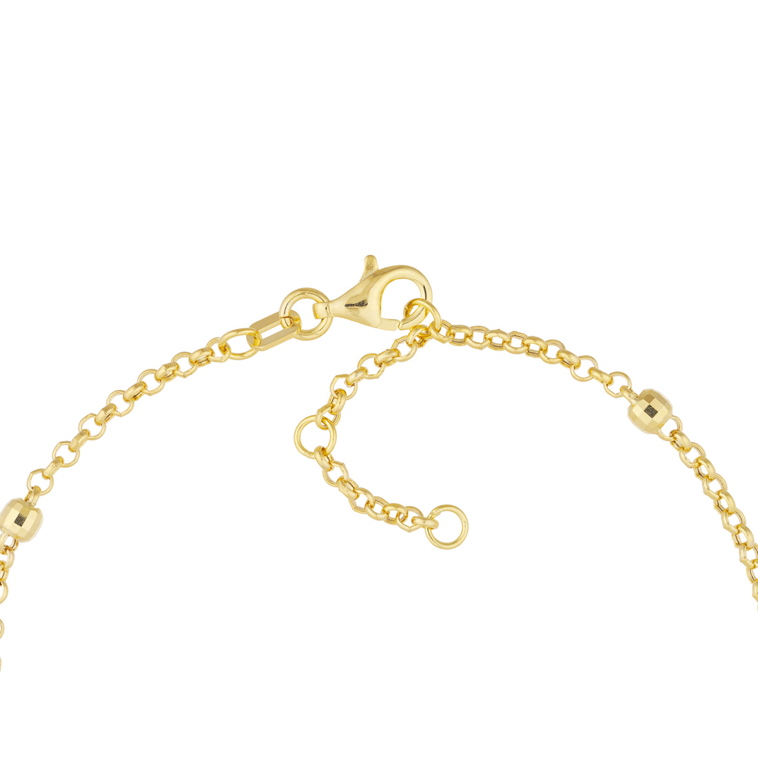 7.25" 3MM ADJUSTABLE DIAMOND-CUT STATION BEAD CHAIN BRACELET | 14K YELLOW GOLD | MF038438-14Y - Brownlee Jewelers