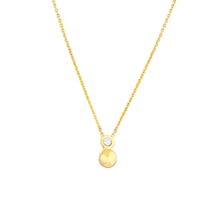 18" 5MM DIAMOND BEAD PENDANT NECKLACE | 14K YELLOW GOLD | MF038641-14Y - Brownlee Jewelers