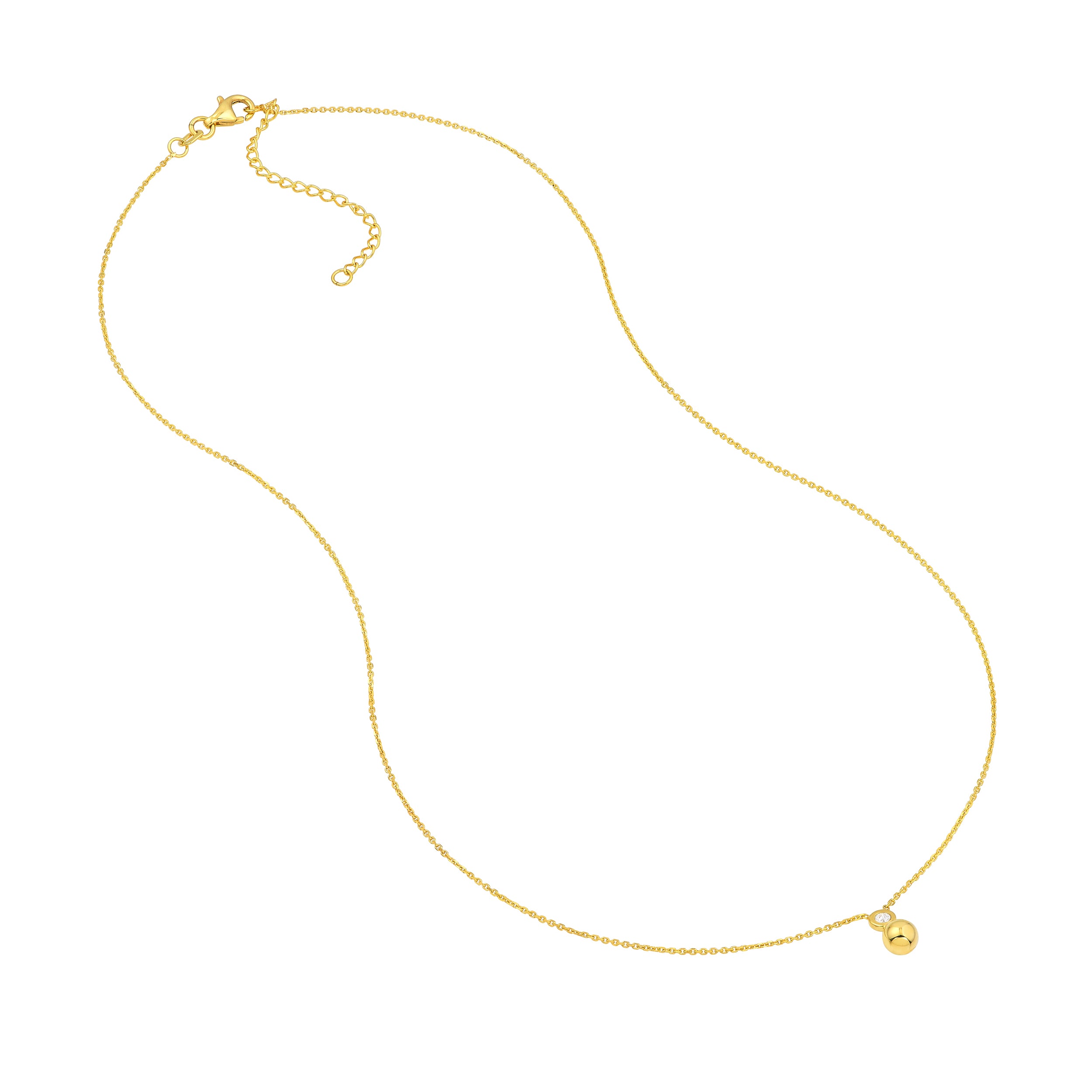 18" 5MM DIAMOND BEAD PENDANT NECKLACE | 14K YELLOW GOLD | MF038641-14Y - Brownlee Jewelers