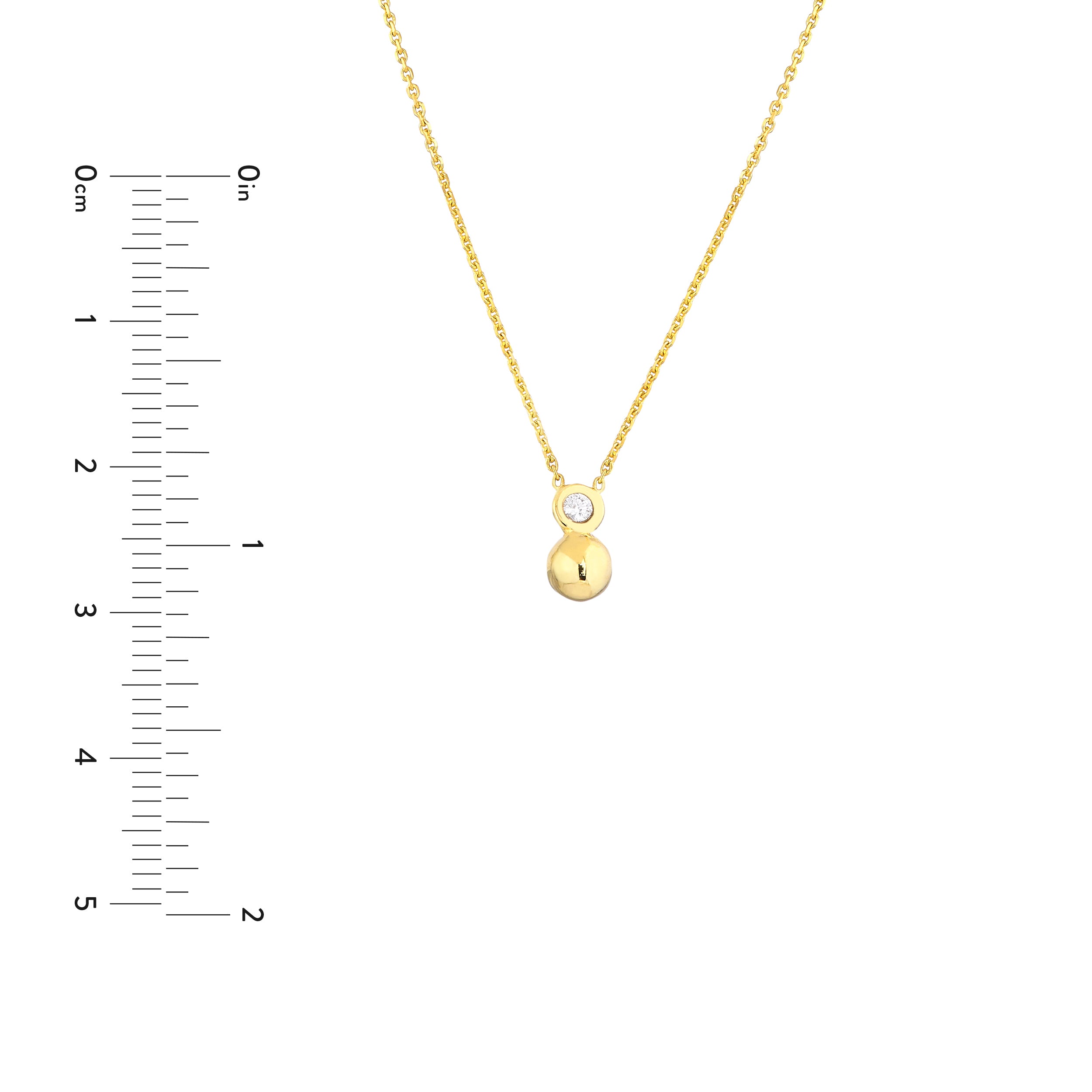 18" 5MM DIAMOND BEAD PENDANT NECKLACE | 14K YELLOW GOLD | MF038641-14Y - Brownlee Jewelers