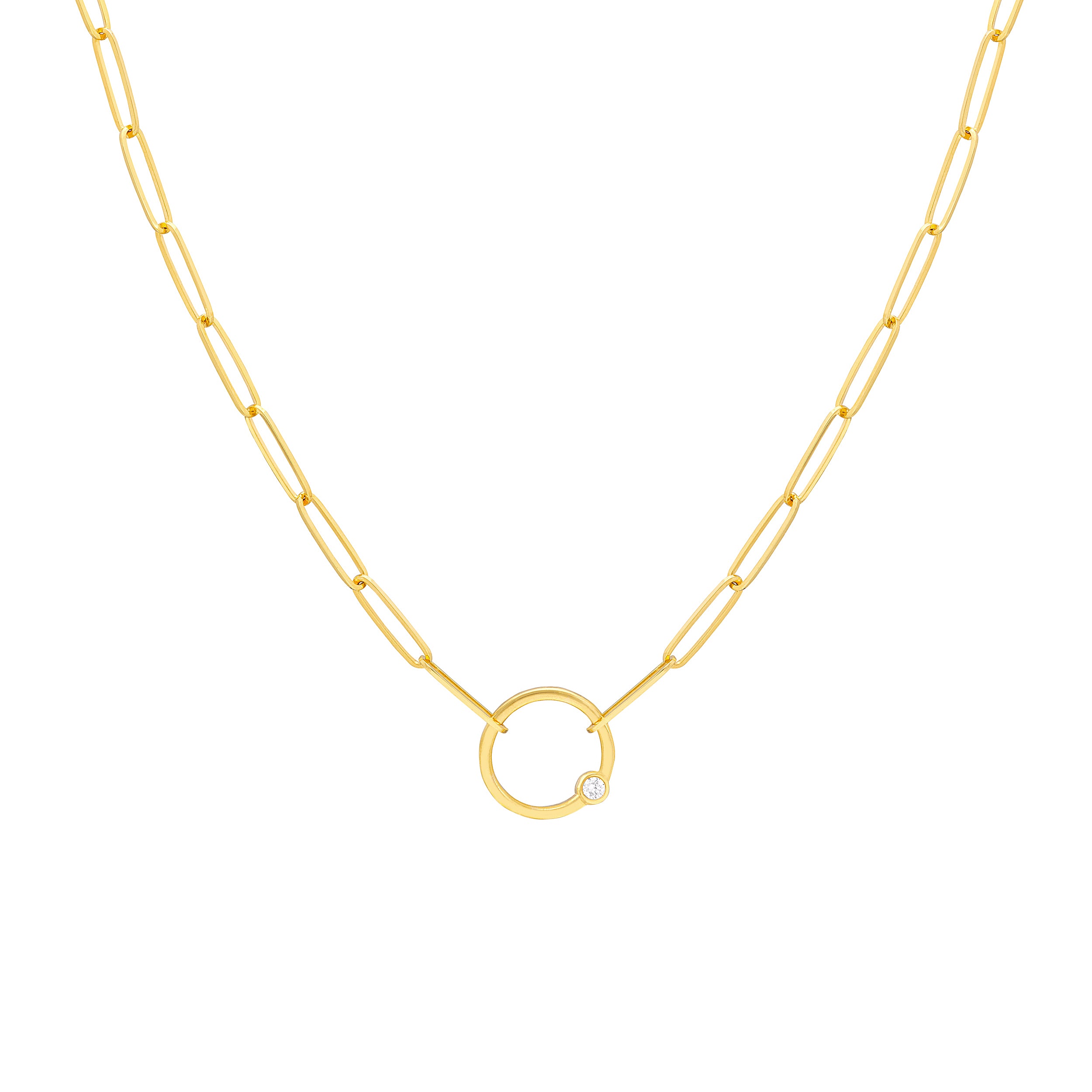 20" CIRCLE PAPERCLIP CHAIN NECKLACE | 14K YELLOW GOLD | MF038867-14Y - Brownlee Jewelers