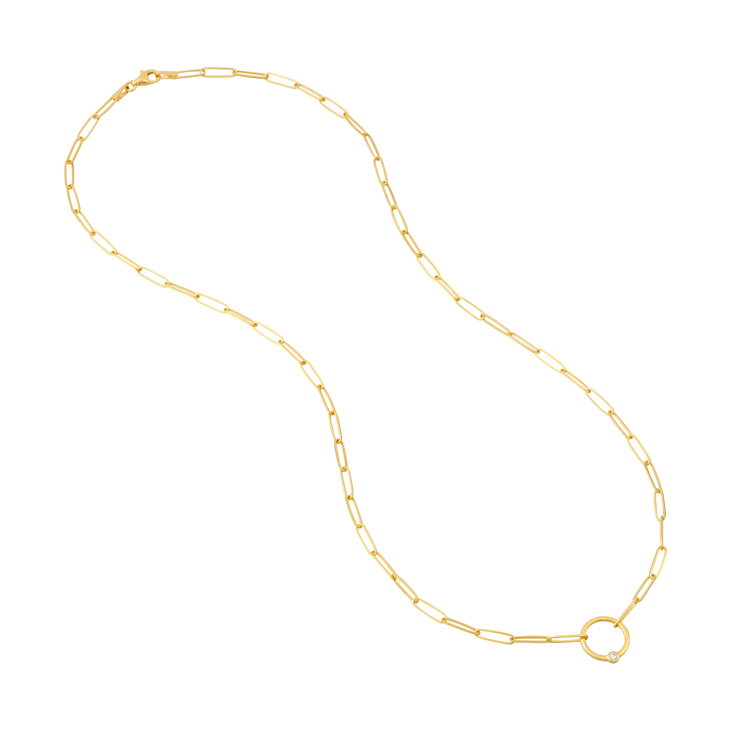 20" CIRCLE PAPERCLIP CHAIN NECKLACE | 14K YELLOW GOLD | MF038867-14Y - Brownlee Jewelers