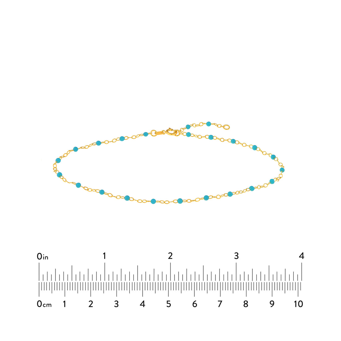 18" ADJUSTABLE TURQUOISE PIATTO CHAIN NECKLACE | 14K YELLOW GOLD | MF038980-14Y - Brownlee Jewelers