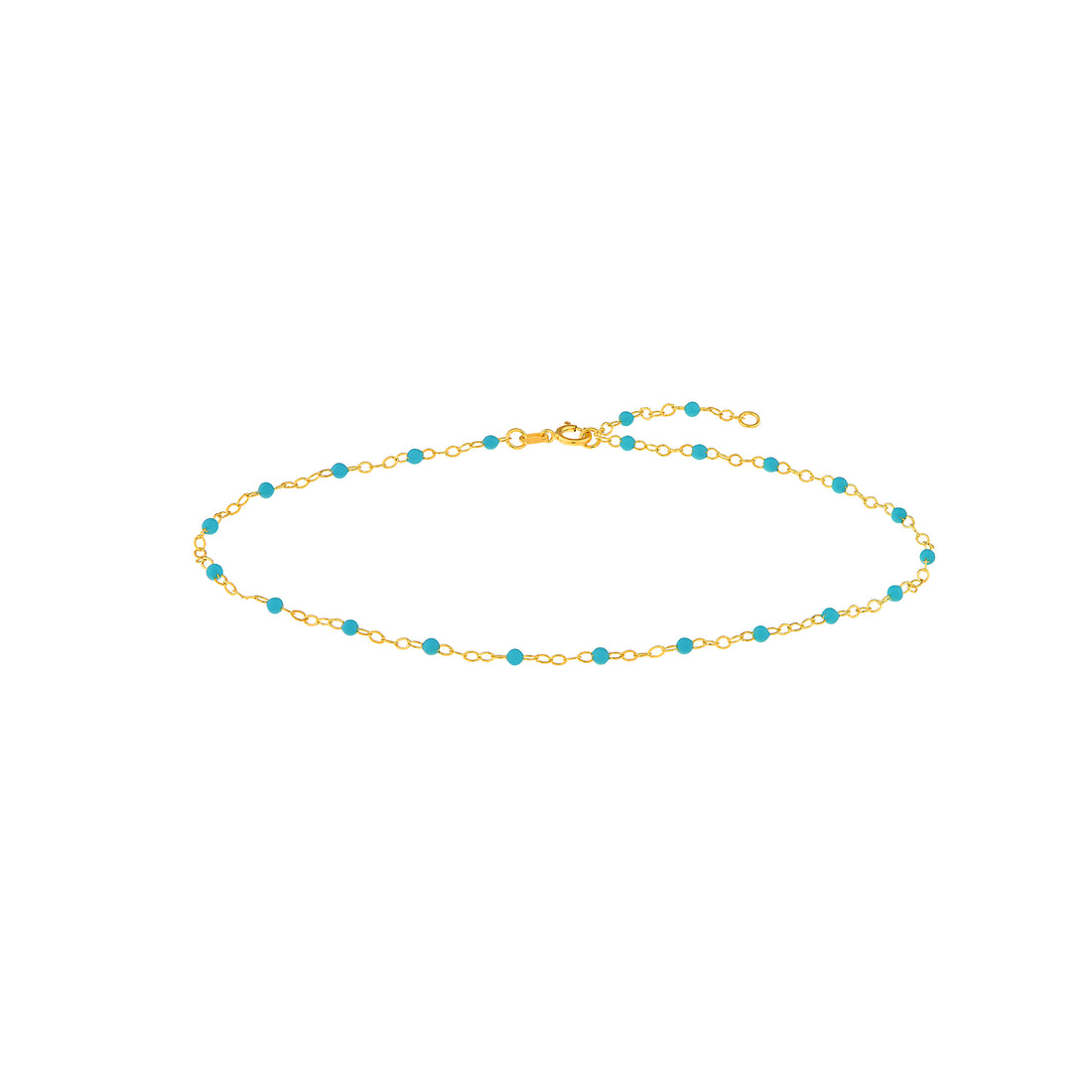 18" ADJUSTABLE TURQUOISE PIATTO CHAIN NECKLACE | 14K YELLOW GOLD | MF038980-14Y - Brownlee Jewelers