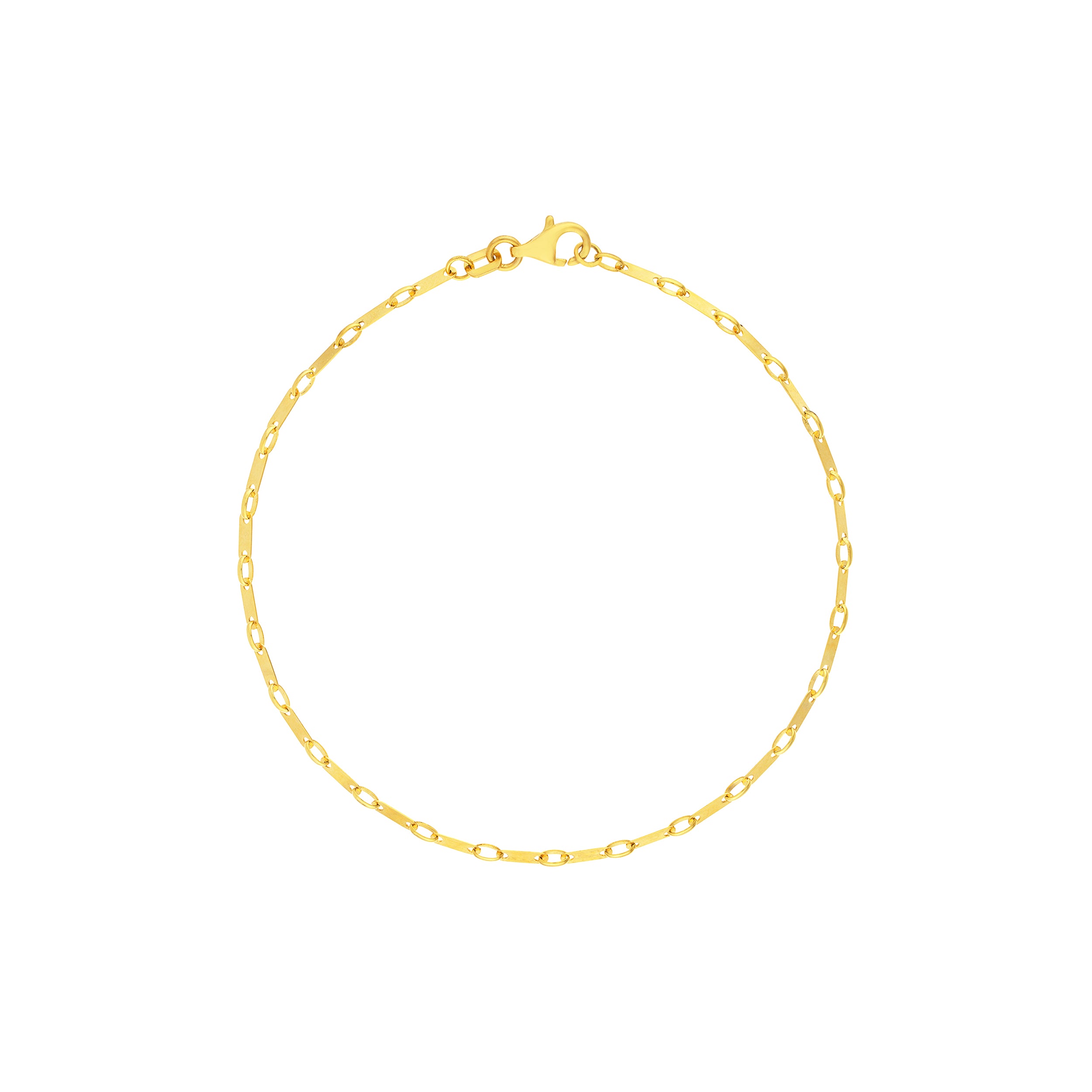 7.5" 1.85MM FLAT LINK BRACELET | 14K YELLOW GOLD | MF038982-14Y - Brownlee Jewelers