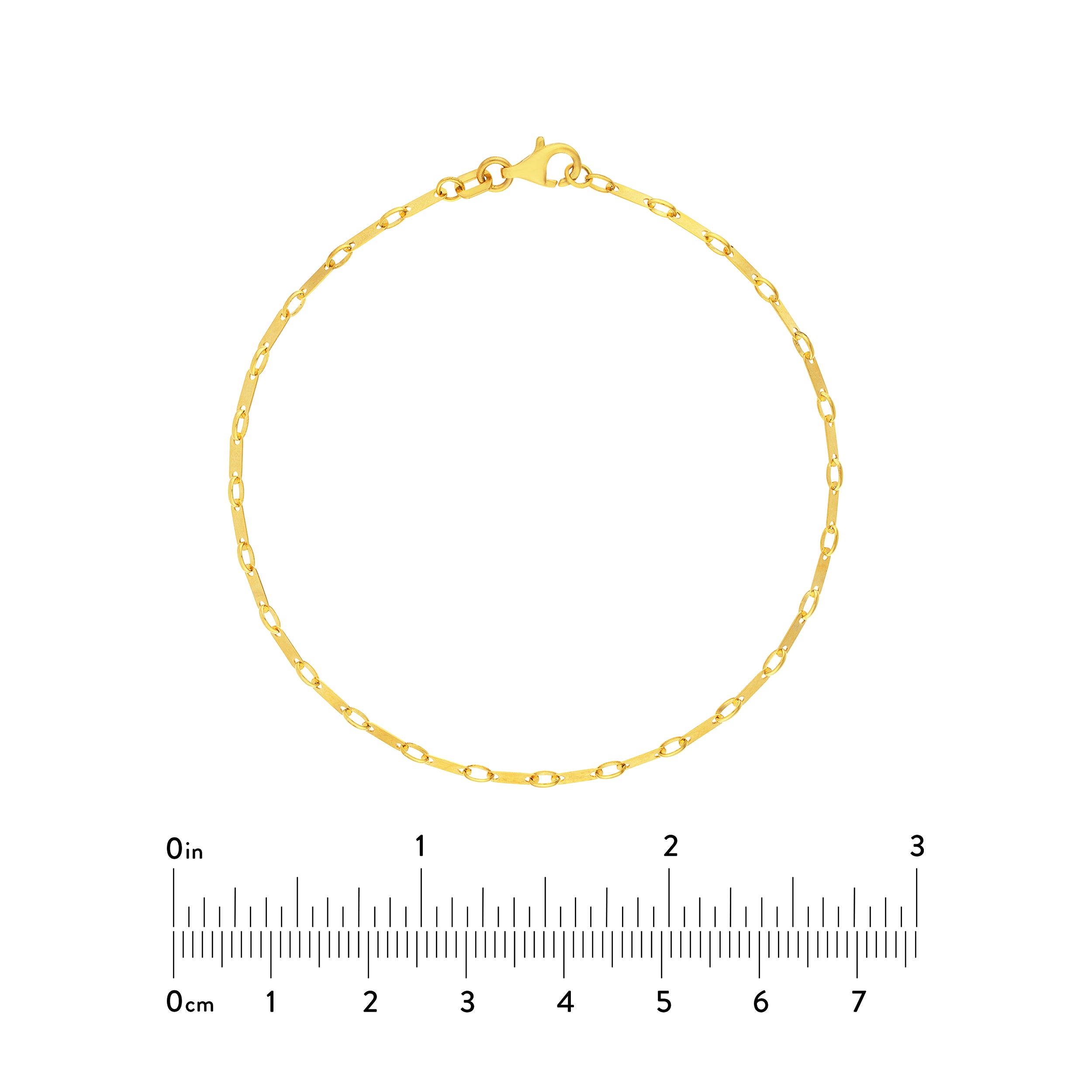 7.5" 1.85MM FLAT LINK BRACELET | 14K YELLOW GOLD | MF038982-14Y - Brownlee Jewelers