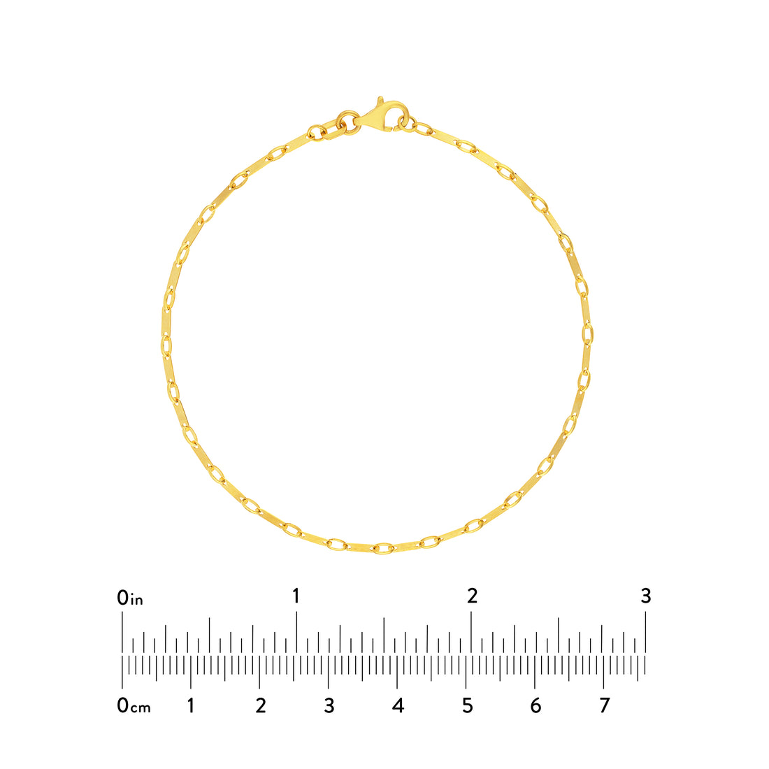 7.5" 1.85MM FLAT LINK BRACELET | 14K YELLOW GOLD | MF038982-14Y - Brownlee Jewelers