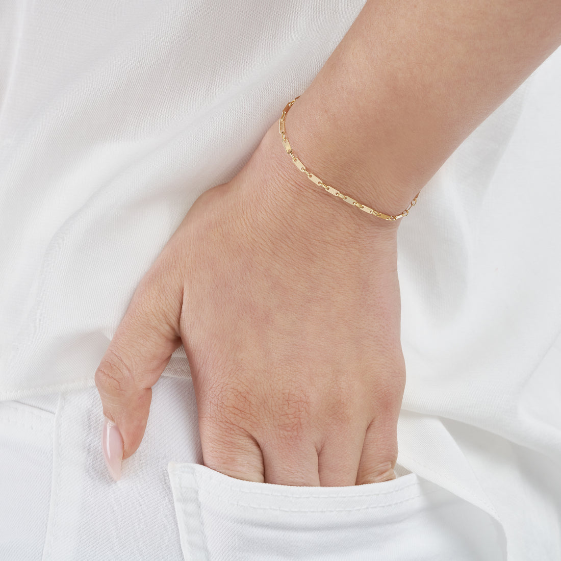 7.5" 1.85MM FLAT LINK BRACELET | 14K YELLOW GOLD | MF038982-14Y - Brownlee Jewelers