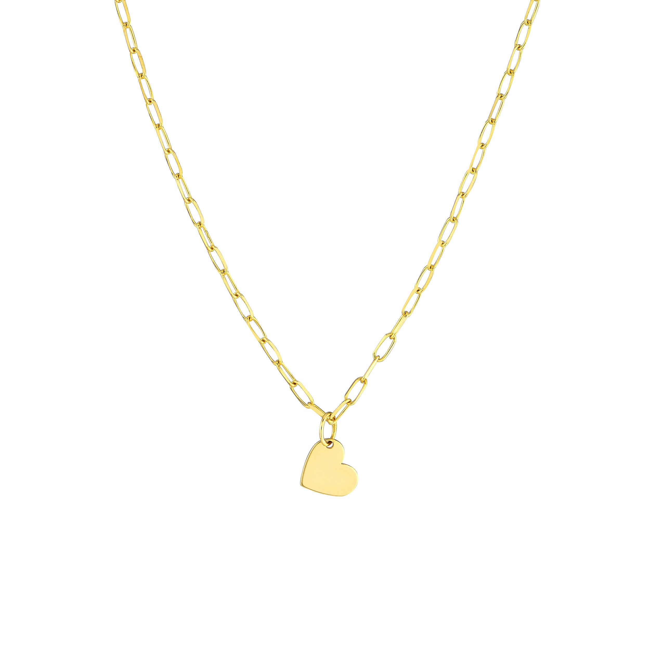18" DROP PAPERCLIP CHAIN NECKLACE | 14K YELLOW GOLD | MF039371-14Y - Brownlee Jewelers
