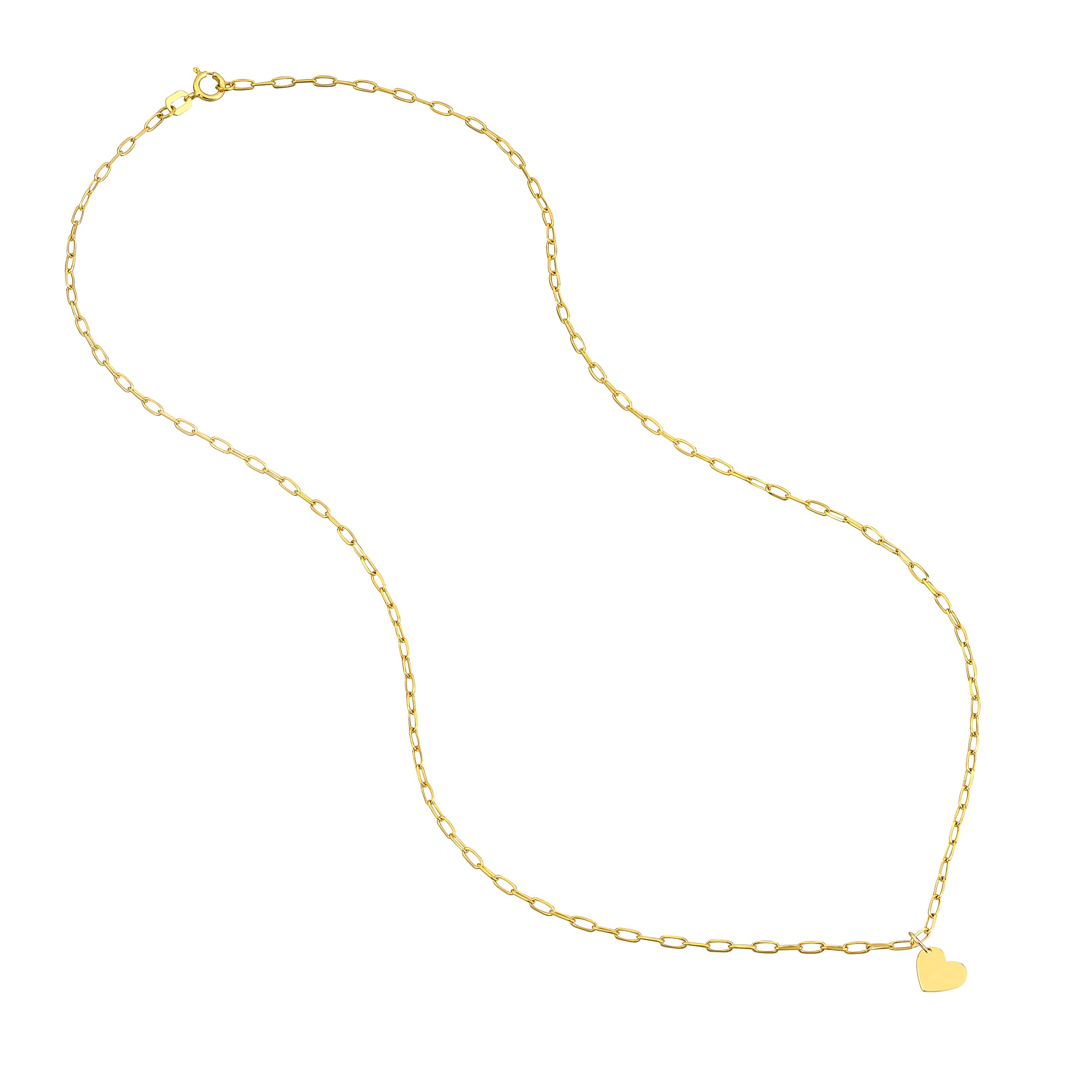 18" DROP PAPERCLIP CHAIN NECKLACE | 14K YELLOW GOLD | MF039371-14Y - Brownlee Jewelers