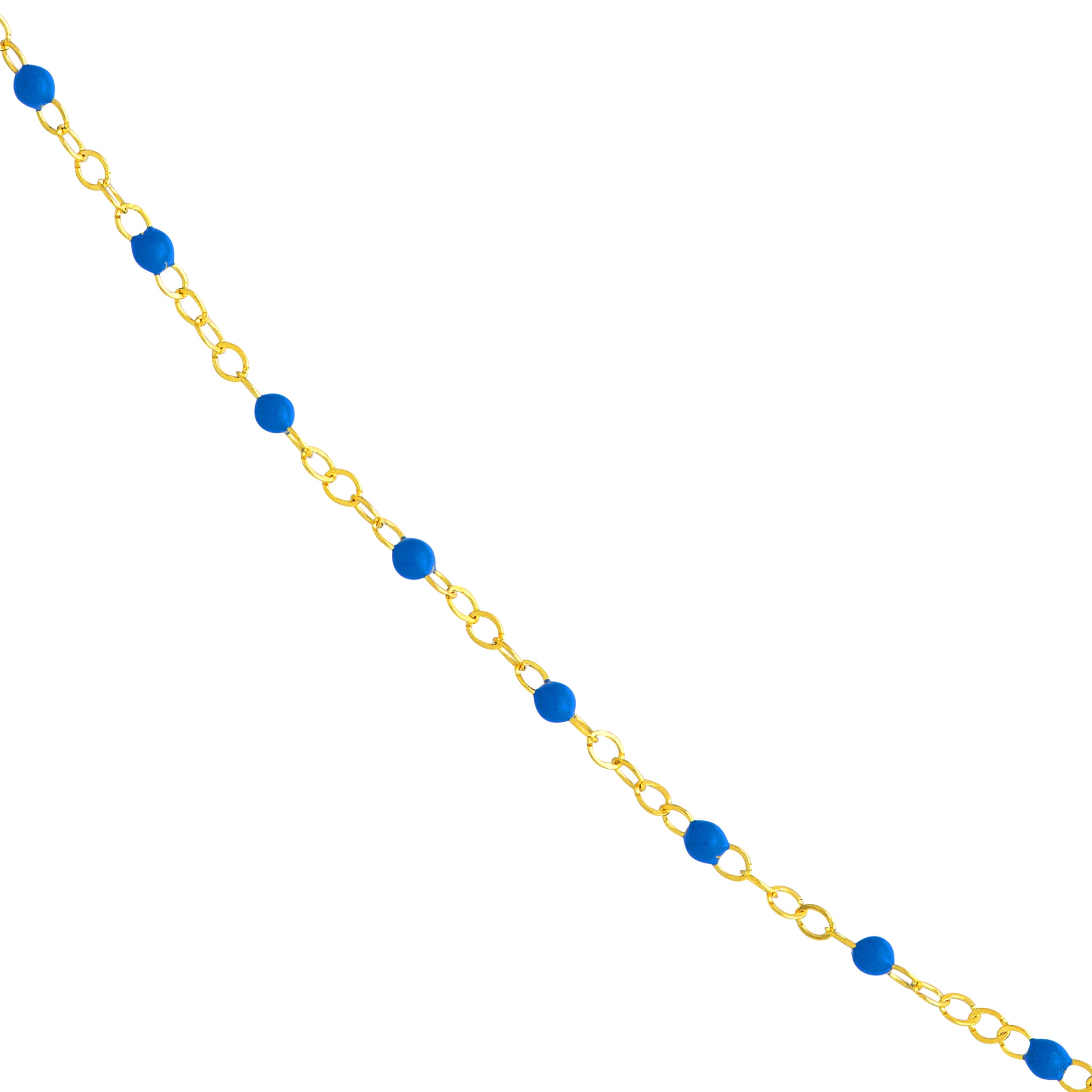 10" BLUE PIATTO CHAIN ANKLET | 14K YELLOW GOLD | MF039856-14Y - Brownlee Jewelers