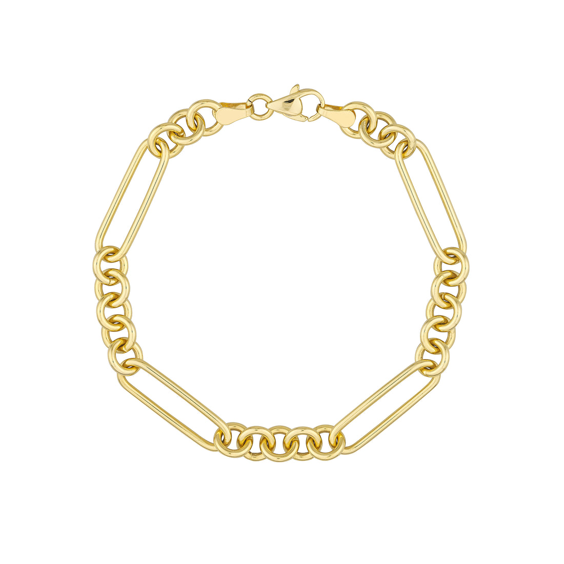 7.5" ROUND PAPERCLIP CHAIN BRACELET | 14K YELLOW GOLD | MF040117-14Y - Brownlee Jewelers