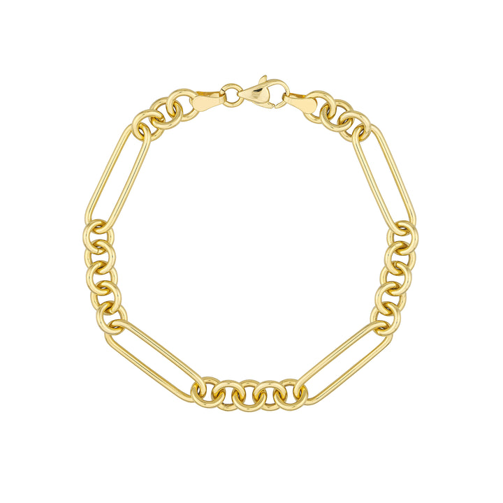 7.5" ROUND PAPERCLIP CHAIN BRACELET | 14K YELLOW GOLD | MF040117-14Y - Brownlee Jewelers