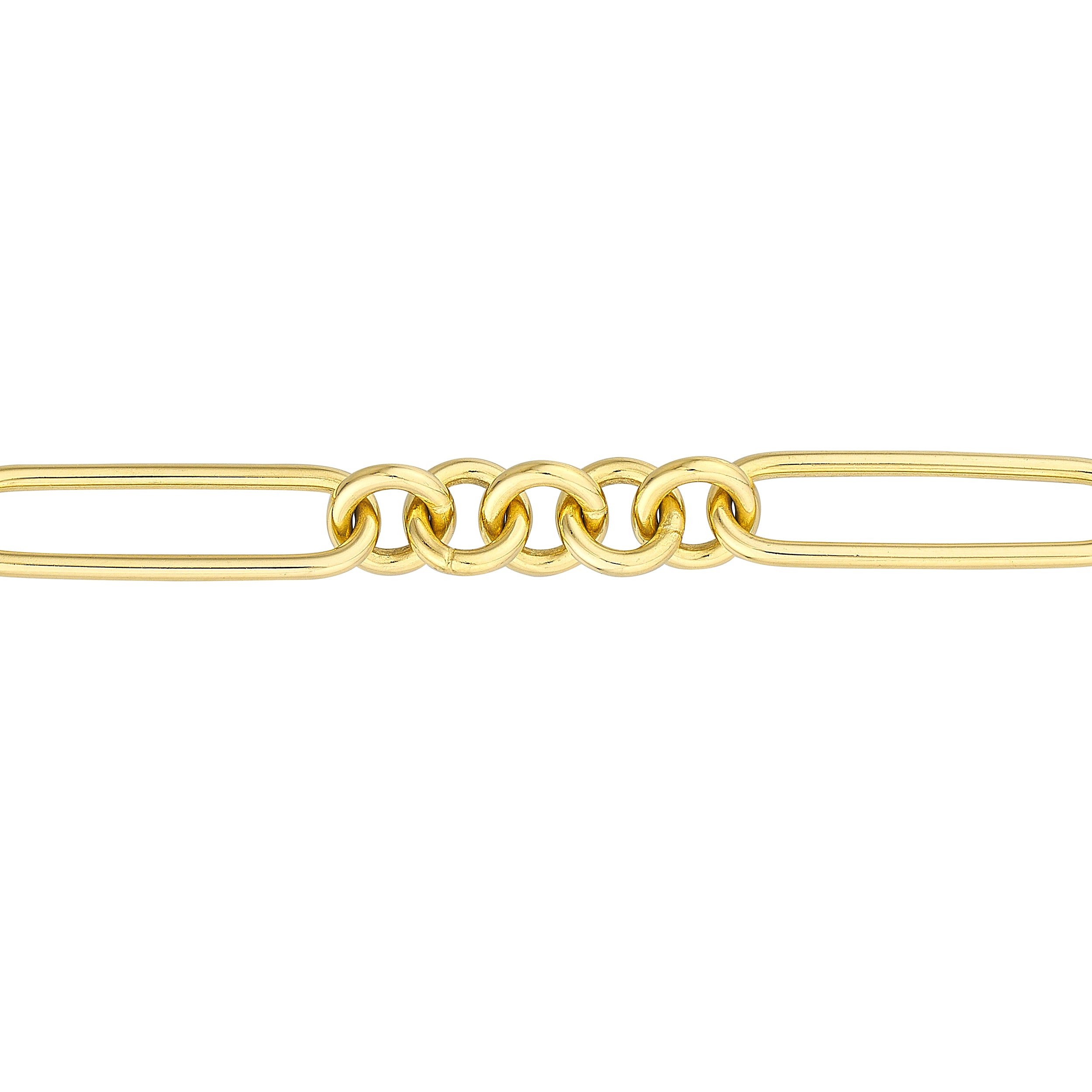 7.5" ROUND PAPERCLIP CHAIN BRACELET | 14K YELLOW GOLD | MF040117-14Y - Brownlee Jewelers
