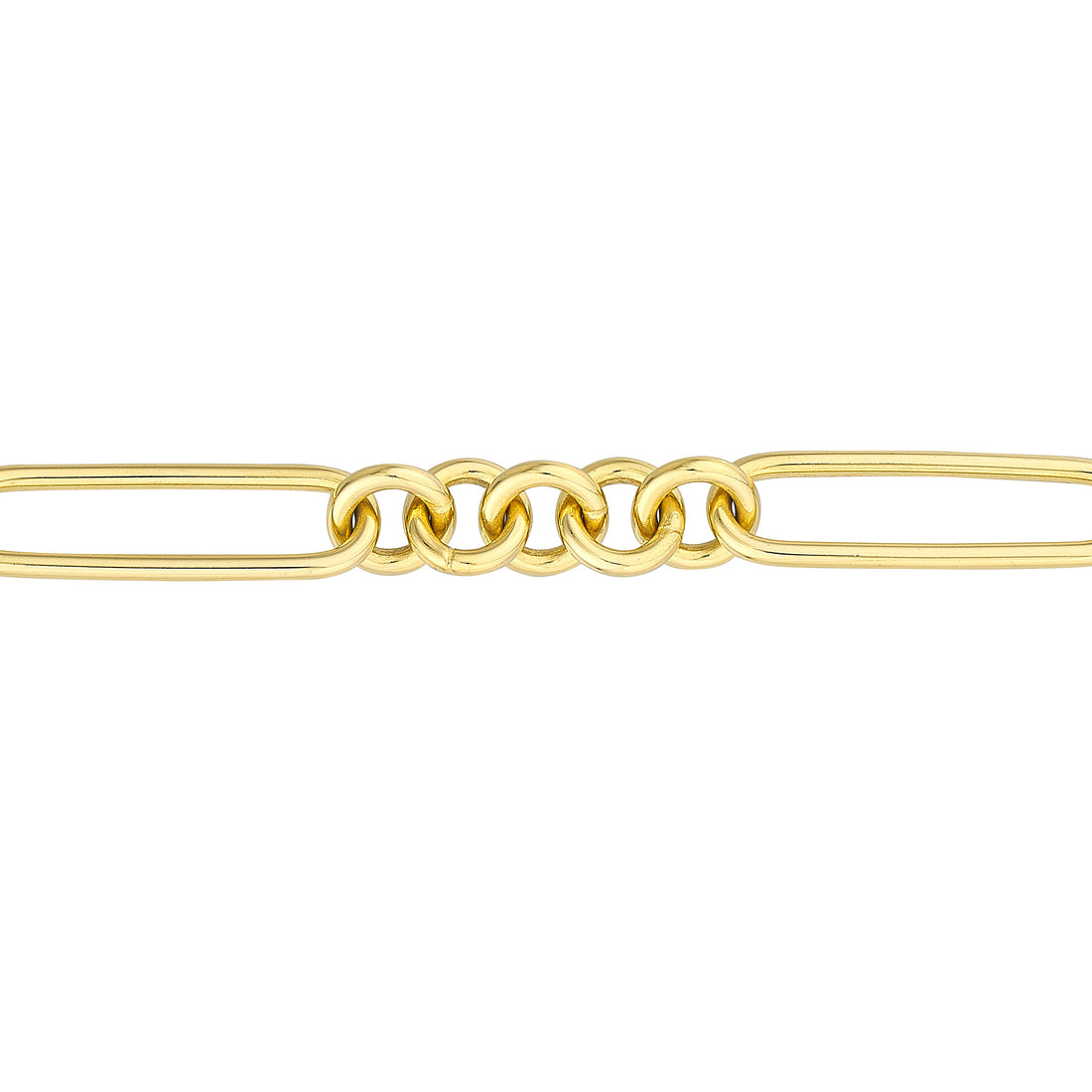 7.5" ROUND PAPERCLIP CHAIN BRACELET | 14K YELLOW GOLD | MF040117-14Y - Brownlee Jewelers