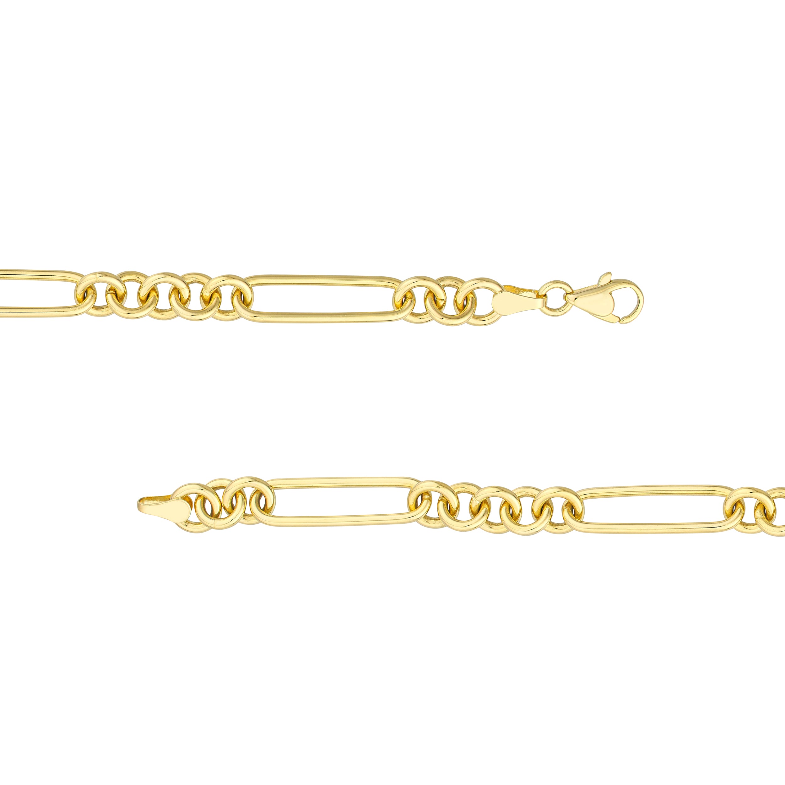 7.5" ROUND PAPERCLIP CHAIN BRACELET | 14K YELLOW GOLD | MF040117-14Y - Brownlee Jewelers