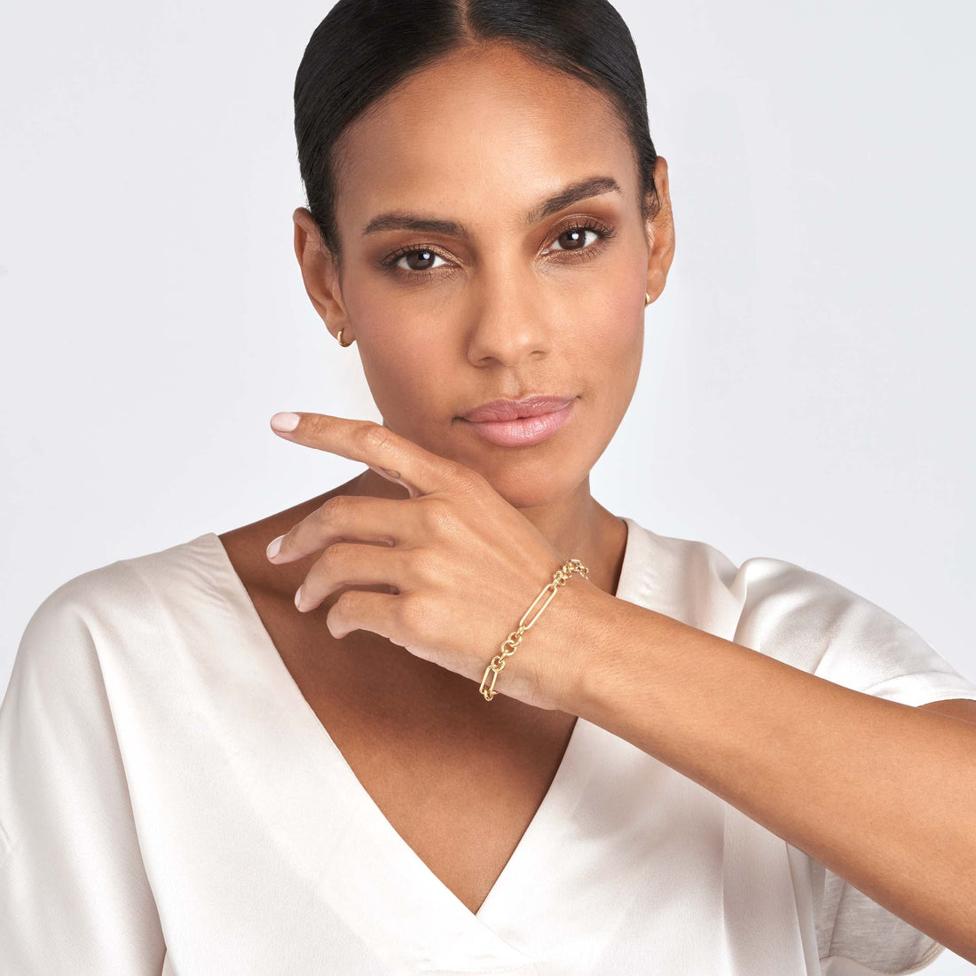 7.5" ROUND PAPERCLIP CHAIN BRACELET | 14K YELLOW GOLD | MF040117-14Y - Brownlee Jewelers