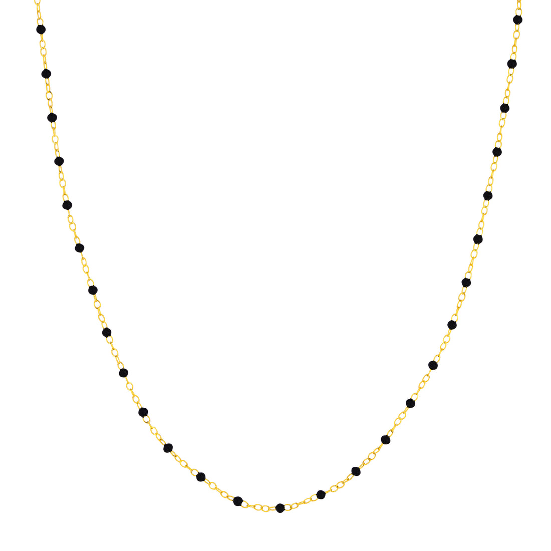 10" ADJUSTABLE BLACK PIATTO CHAIN ANKLET | 14K YELLOW GOLD | MF040533-14Y - Brownlee Jewelers