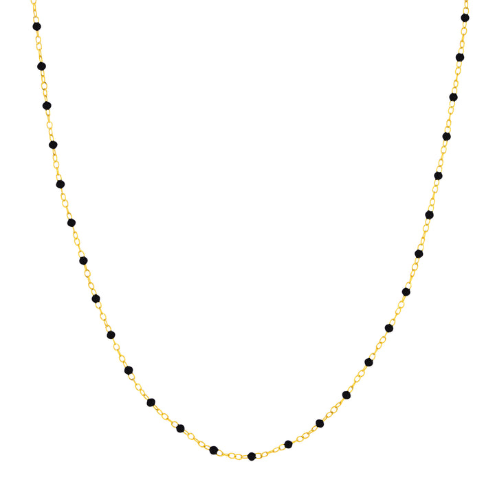 10" ADJUSTABLE BLACK PIATTO CHAIN ANKLET | 14K YELLOW GOLD | MF040533-14Y - Brownlee Jewelers