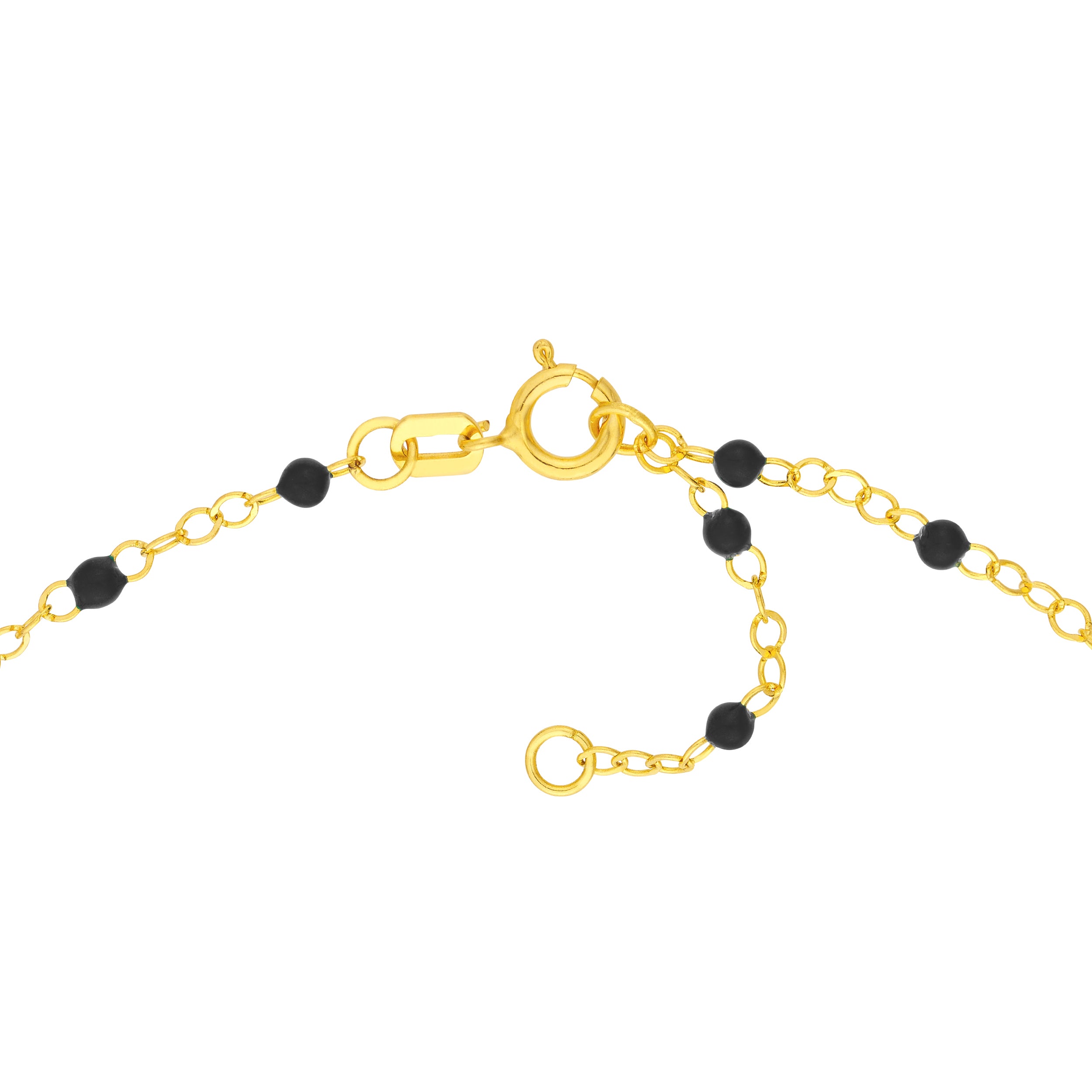 18" BLACK ENAMEL BEAD CHAIN NECKLACE | 14K YELLOW GOLD | MF040533-14Y - Brownlee Jewelers