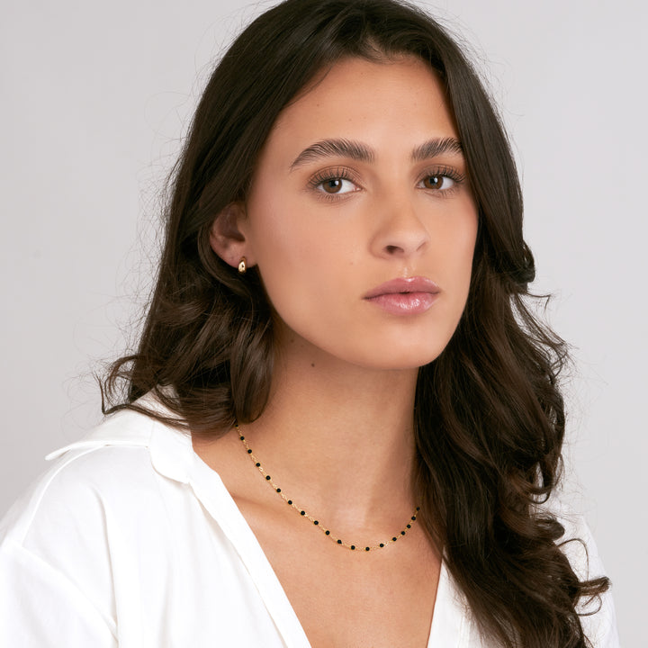 10" ADJUSTABLE BLACK PIATTO CHAIN ANKLET | 14K YELLOW GOLD | MF040533-14Y - Brownlee Jewelers