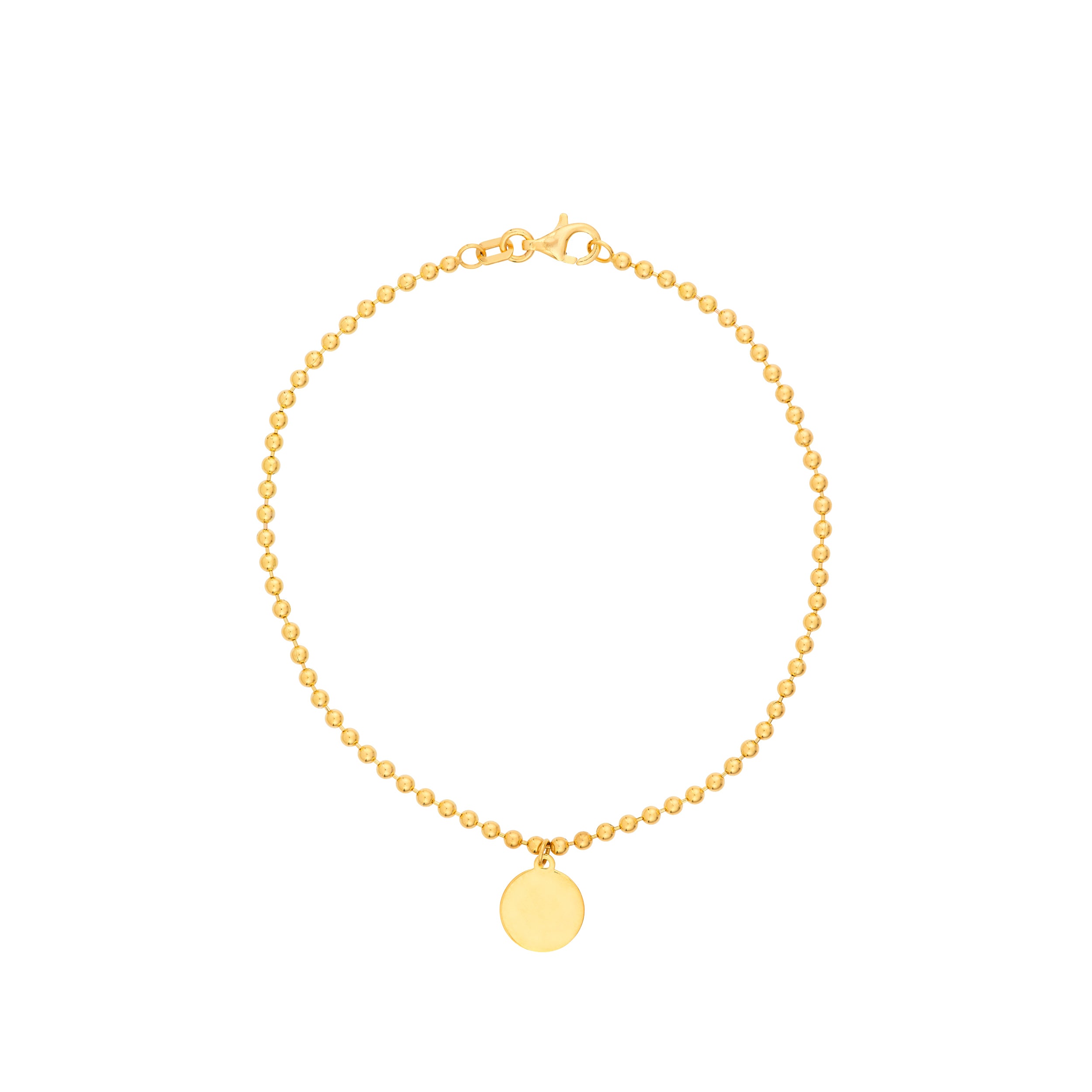 7.5" 2MM DISC BEAD CHAIN BRACELET | 14K YELLOW GOLD | MF040645-14Y - Brownlee Jewelers