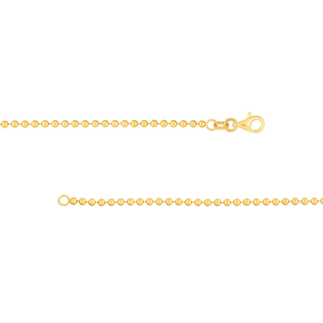 7.5" 2MM DISC BEAD CHAIN BRACELET | 14K YELLOW GOLD | MF040645-14Y - Brownlee Jewelers