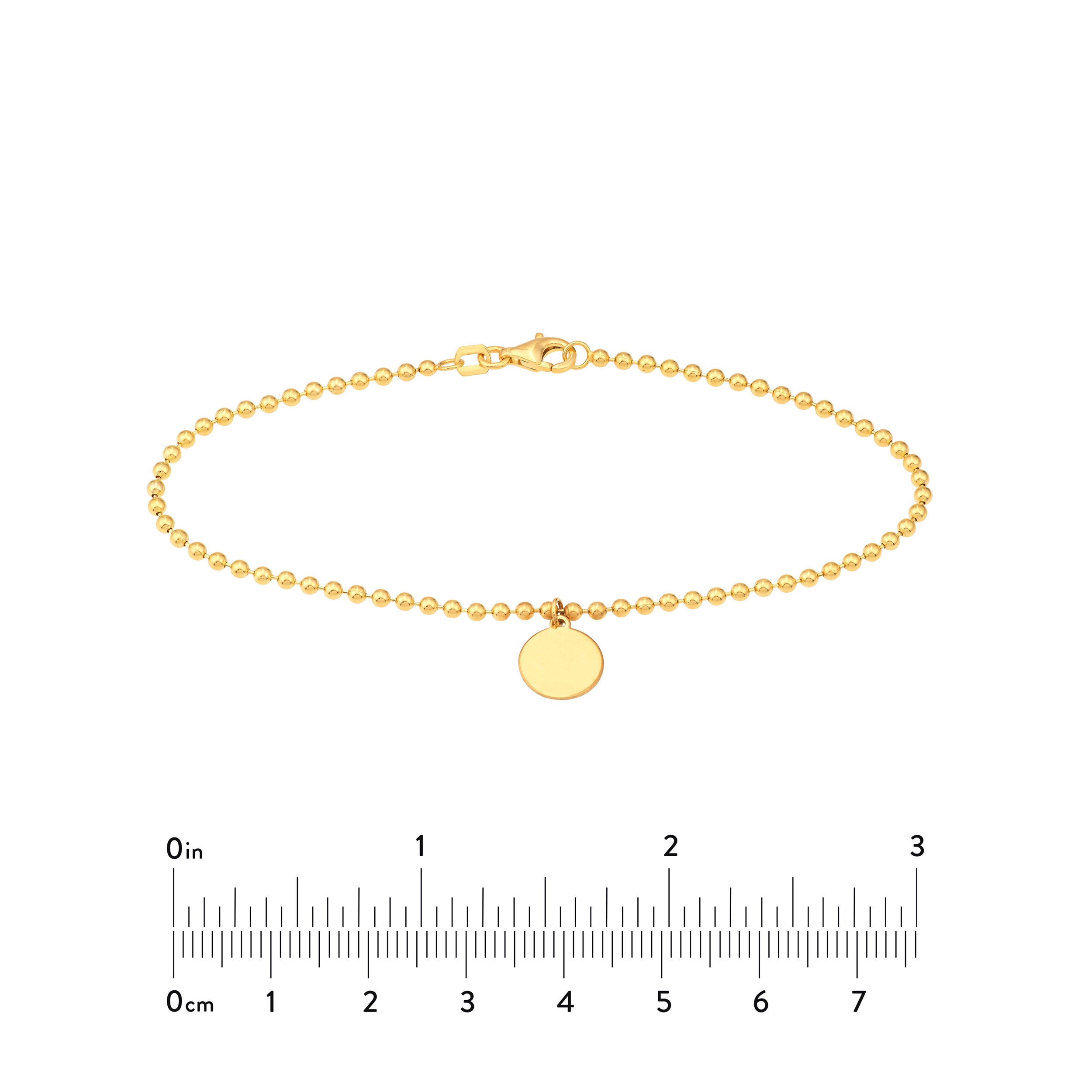 7.5" 2MM DISC BEAD CHAIN BRACELET | 14K YELLOW GOLD | MF040645-14Y - Brownlee Jewelers