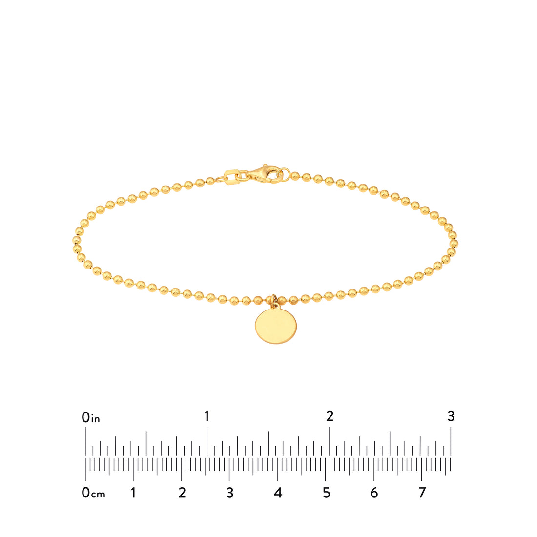 7.5" 2MM DISC BEAD CHAIN BRACELET | 14K YELLOW GOLD | MF040645-14Y - Brownlee Jewelers