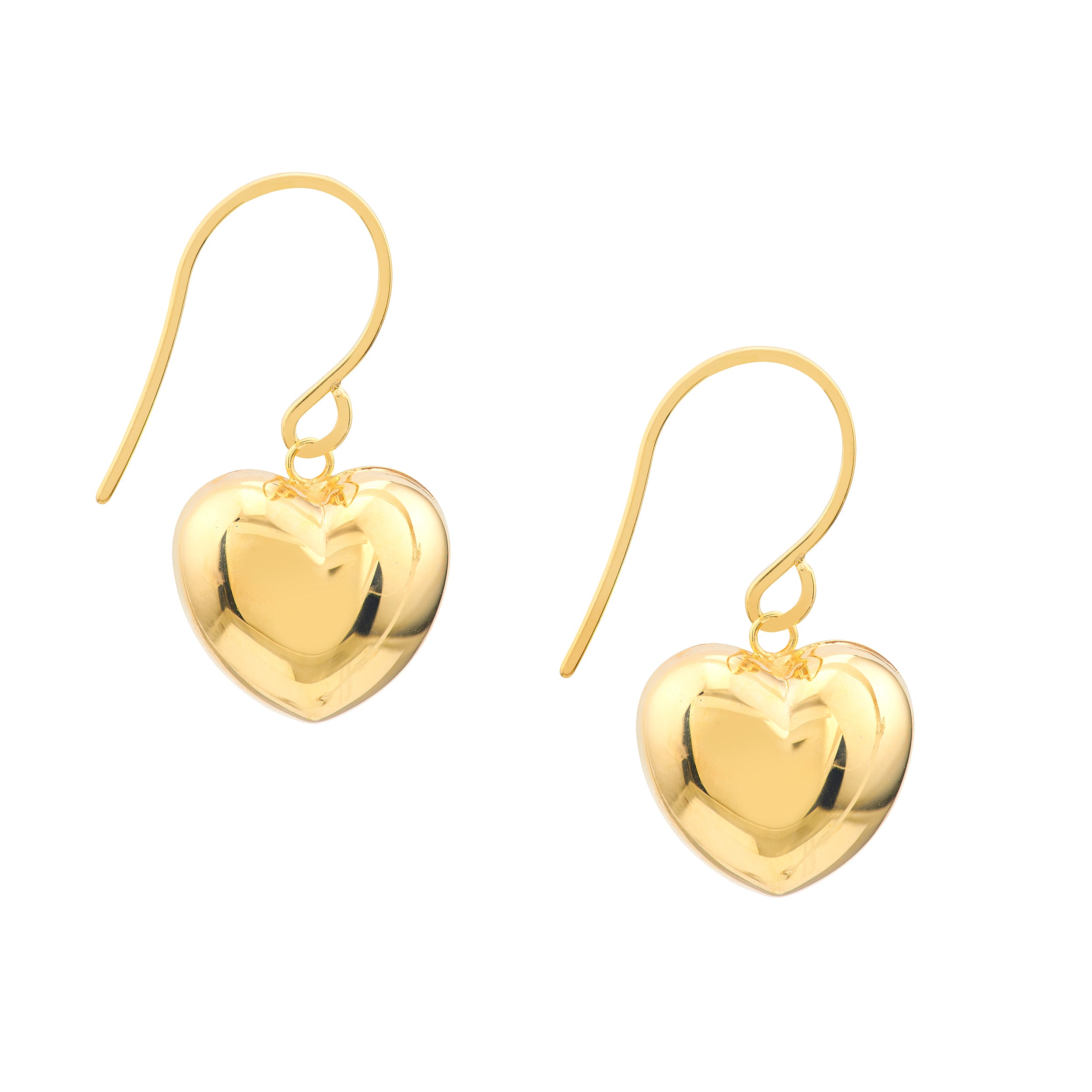 FISH HOOK HEART EARRINGS | 14K YELLOW GOLD | MF040904-14Y - Brownlee Jewelers