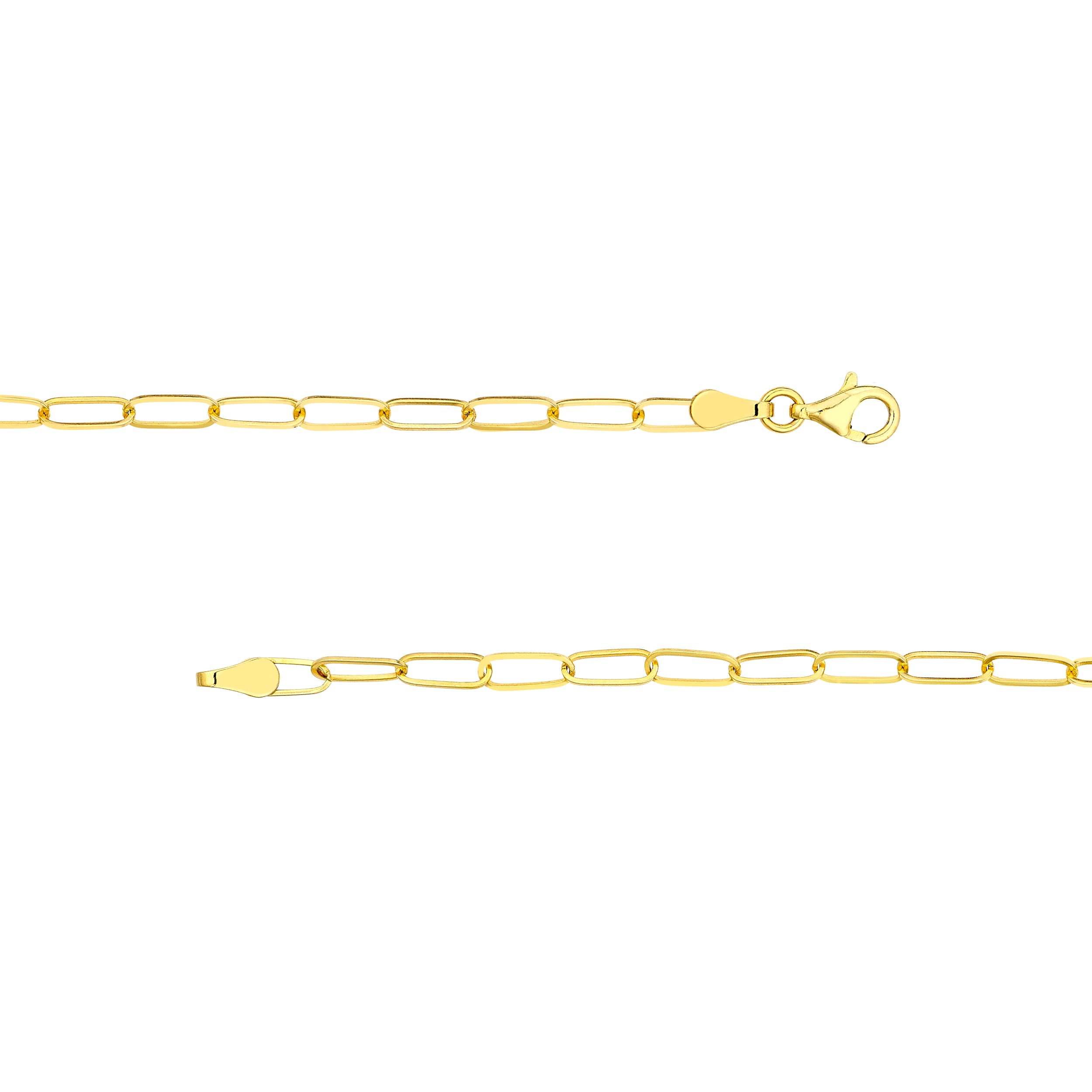 7.5" PUFFED HEART PAPERCLIP CHAIN BRACELET | 14K YELLOW GOLD | MF041711-14Y - Brownlee Jewelers