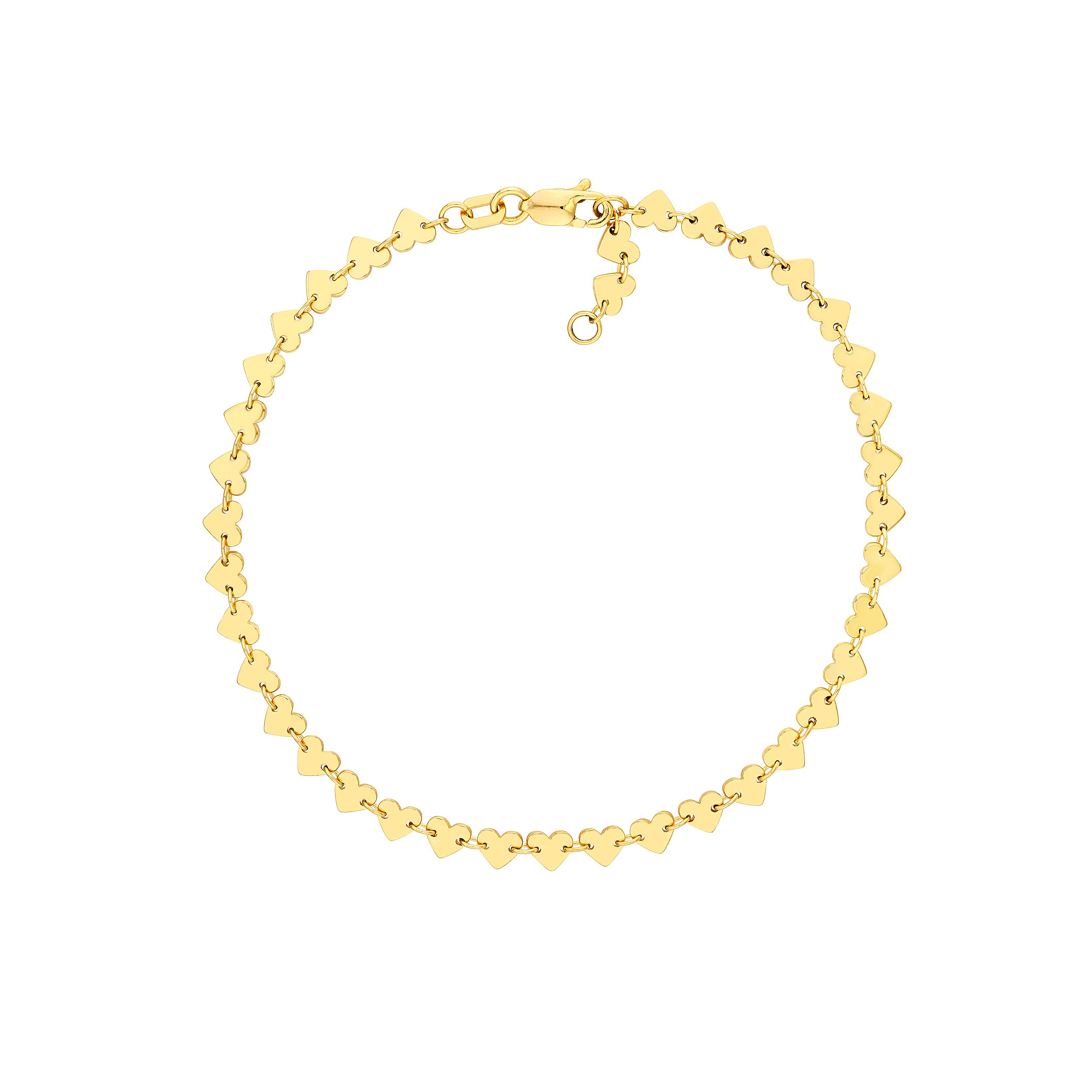 7.5" ADJUSTABLE HEART BRACELET | 14K YELLOW GOLD | MF042523-14Y - Brownlee Jewelers