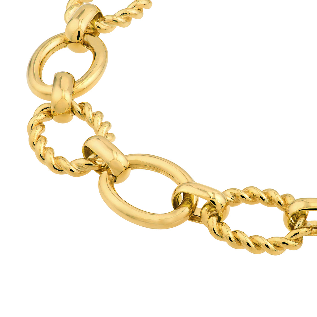 7" POLISHED TEXTURED OVAL LINK BRACELET | 14K YELLOW GOLD | MF044033-14Y - Brownlee Jewelers