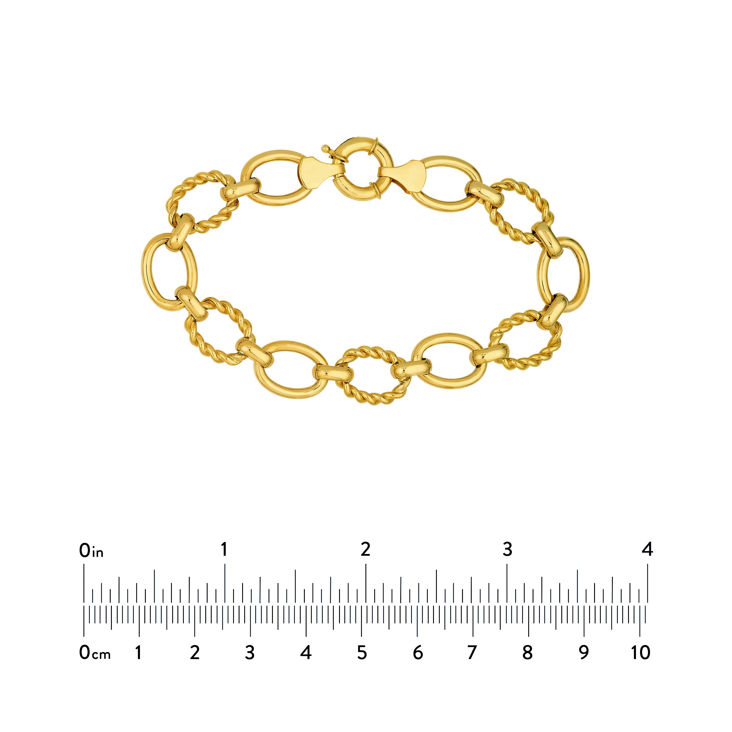 7" POLISHED TEXTURED OVAL LINK BRACELET | 14K YELLOW GOLD | MF044033-14Y - Brownlee Jewelers