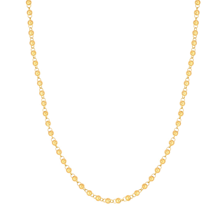 19.75" 3.9MM ROUND BEAD CHAIN NECKLACE | 14K YELLOW GOLD | MF044081-14Y - Brownlee Jewelers
