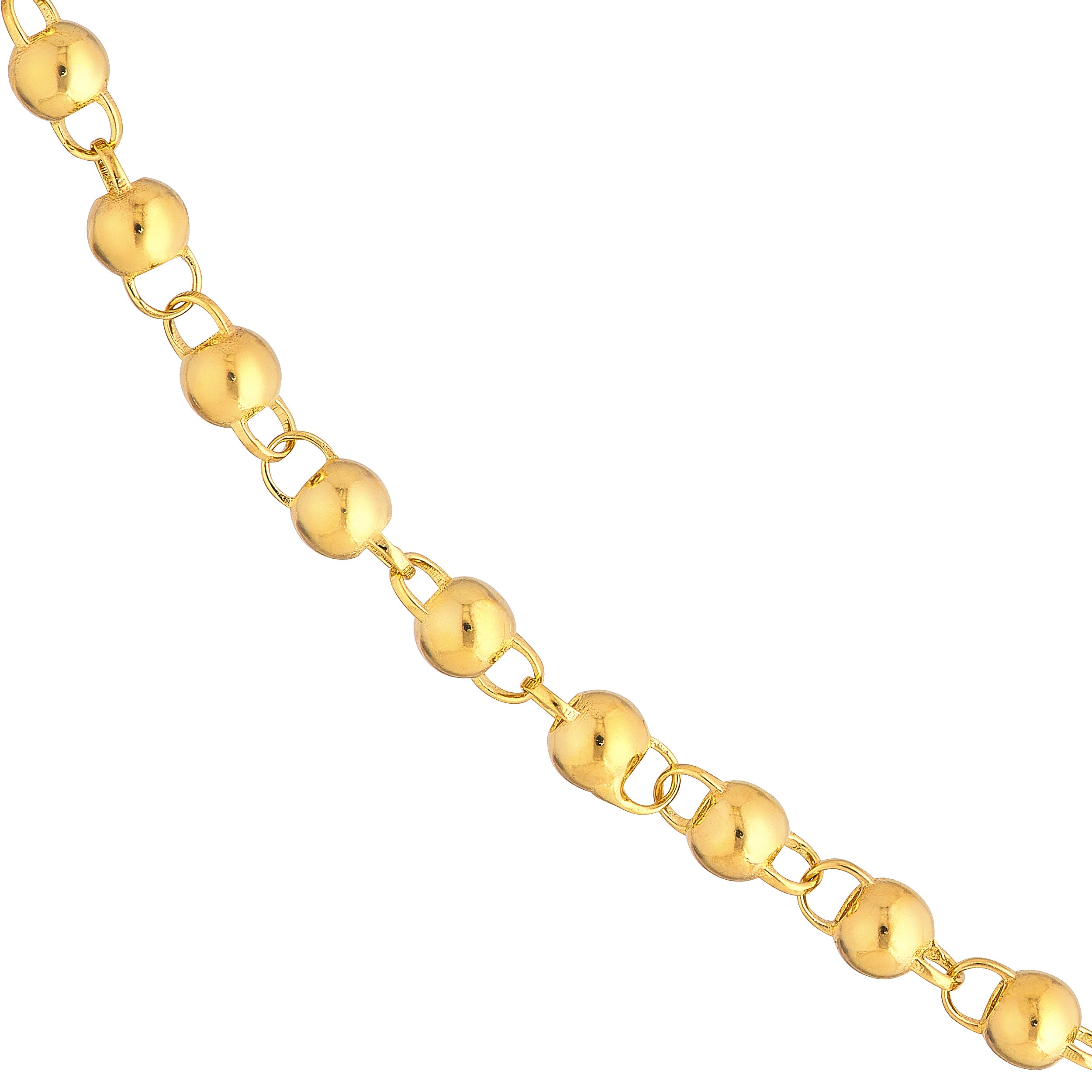 19.75" 3.9MM ROUND BEAD CHAIN NECKLACE | 14K YELLOW GOLD | MF044081-14Y - Brownlee Jewelers
