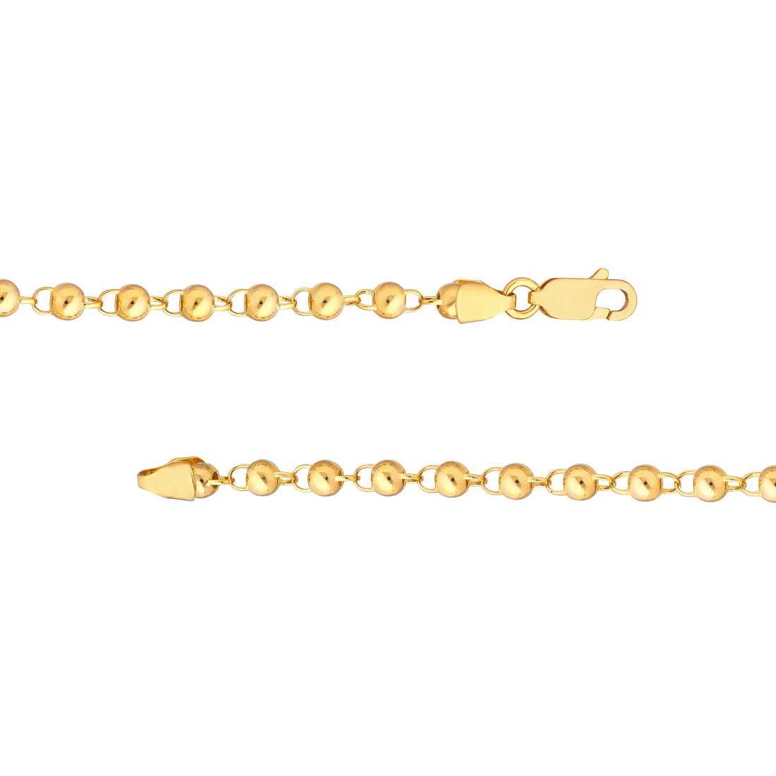19.75" 3.9MM ROUND BEAD CHAIN NECKLACE | 14K YELLOW GOLD | MF044081-14Y - Brownlee Jewelers