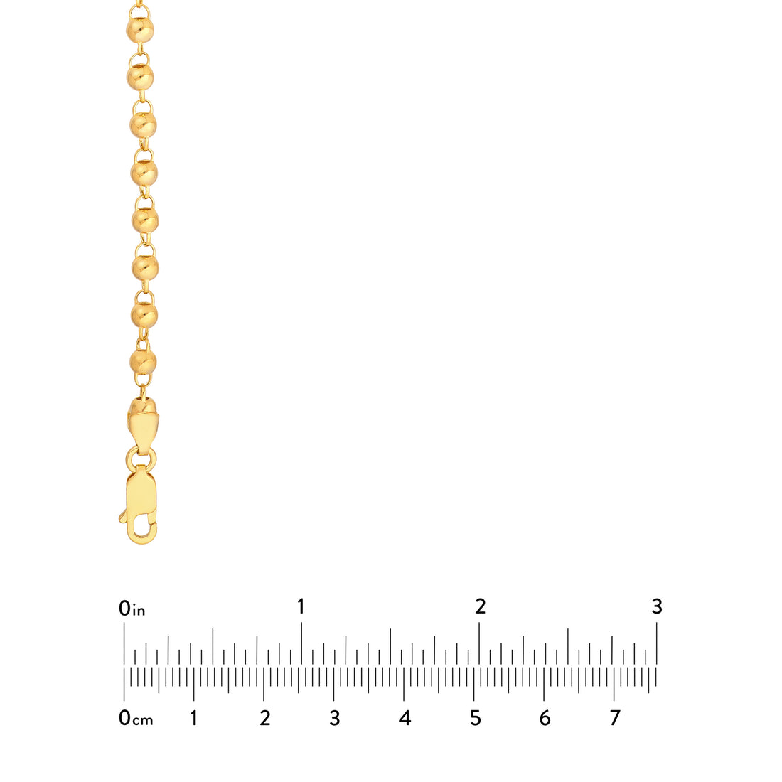 19.75" 3.9MM ROUND BEAD CHAIN NECKLACE | 14K YELLOW GOLD | MF044081-14Y - Brownlee Jewelers