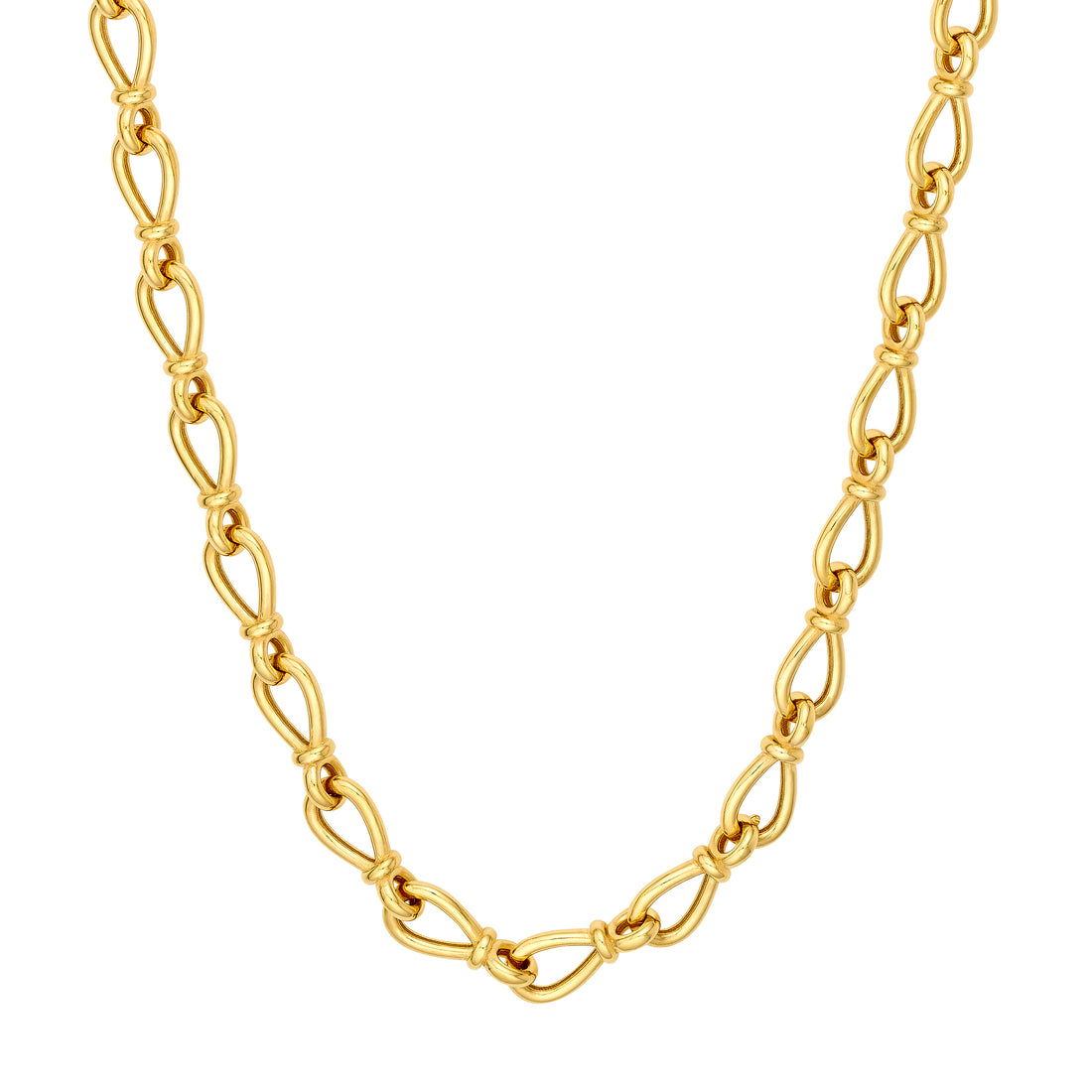 18" 5.3MM FANCY 3D TEARDROP LINK NECKLACE | 14K YELLOW GOLD | MF044613-14Y - Brownlee Jewelers