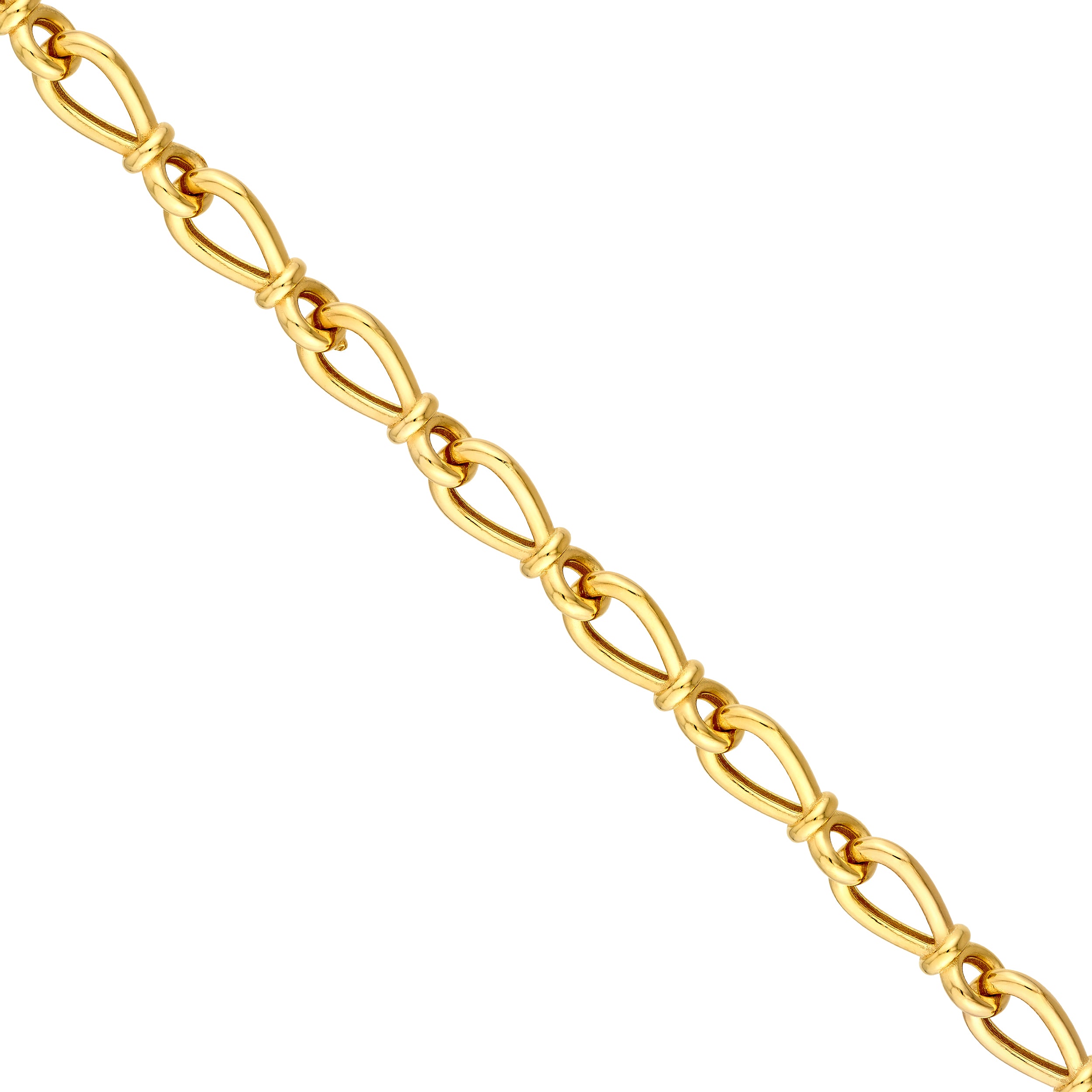 7.5" 5.3MM FANCY 3D TEARDROP LINK BRACELET | 14K YELLOW GOLD | MF044613-14Y - Brownlee Jewelers