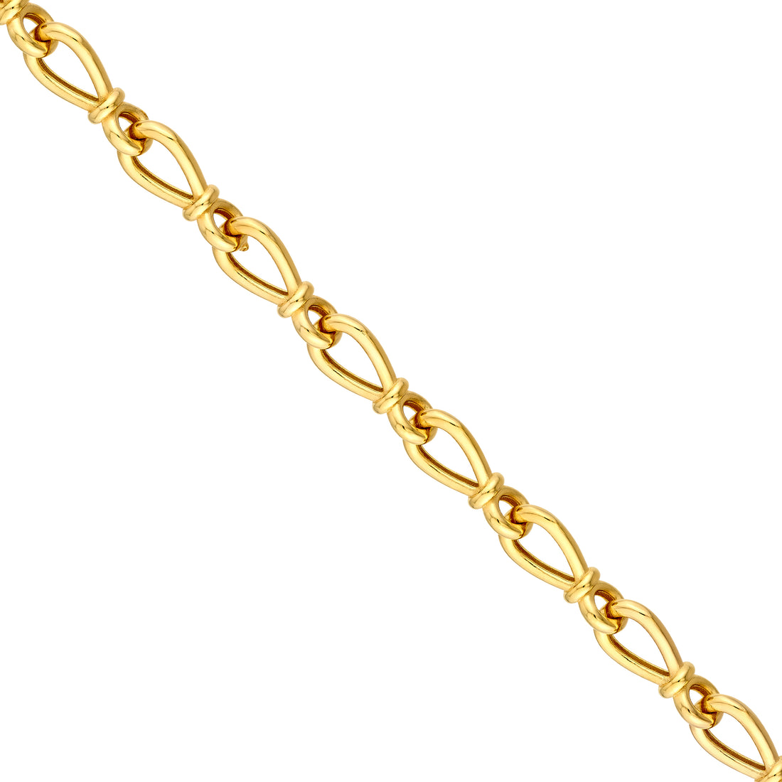 7.5" 5.3MM FANCY 3D TEARDROP LINK BRACELET | 14K YELLOW GOLD | MF044613-14Y - Brownlee Jewelers