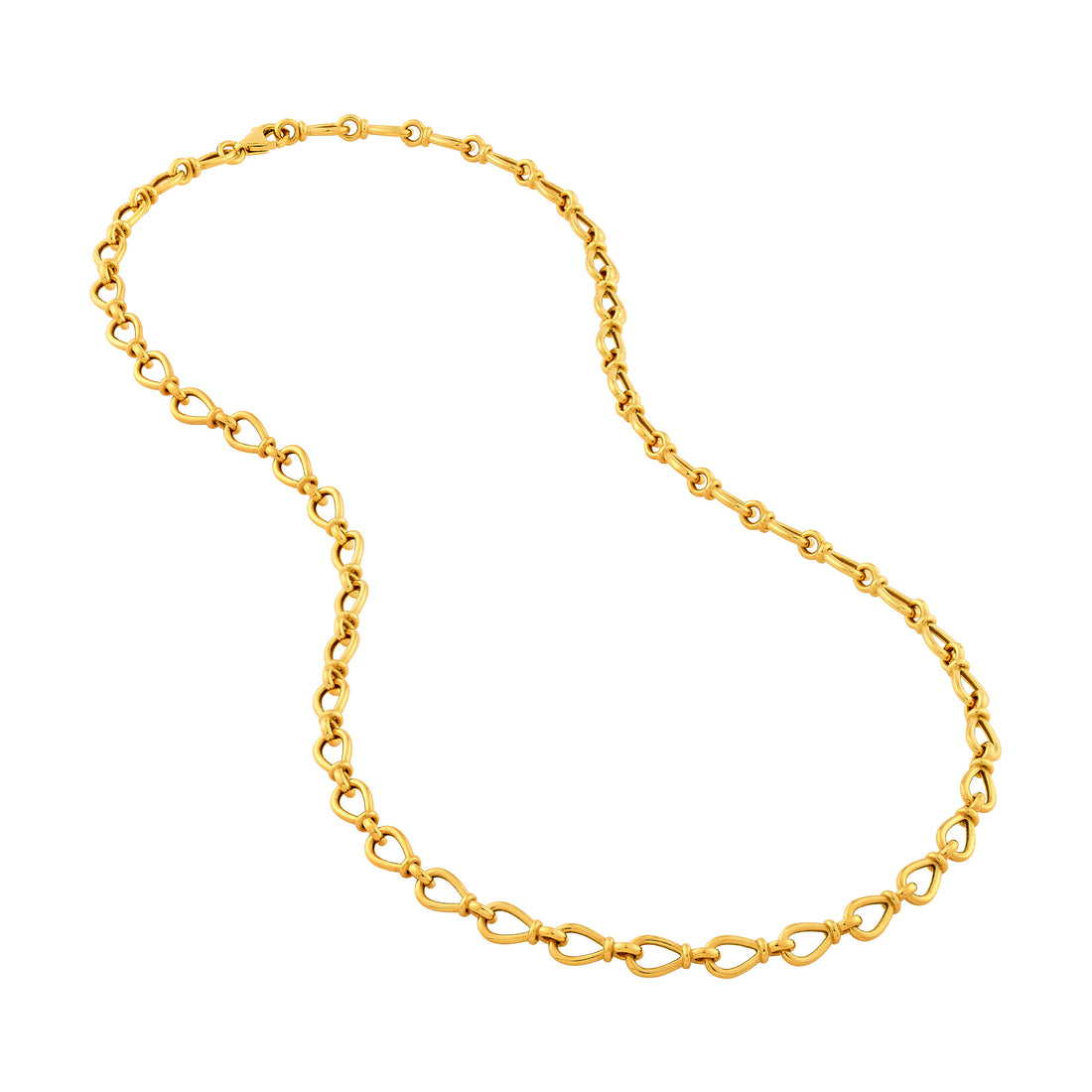 7.5" 5.3MM FANCY 3D TEARDROP LINK BRACELET | 14K YELLOW GOLD | MF044613-14Y - Brownlee Jewelers