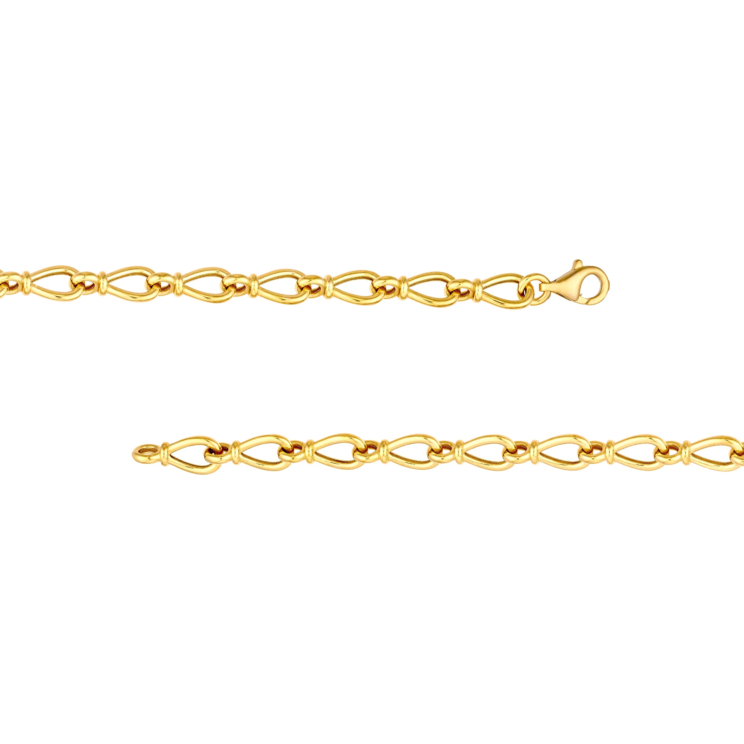18" 5.3MM FANCY 3D TEARDROP LINK NECKLACE | 14K YELLOW GOLD | MF044613-14Y - Brownlee Jewelers