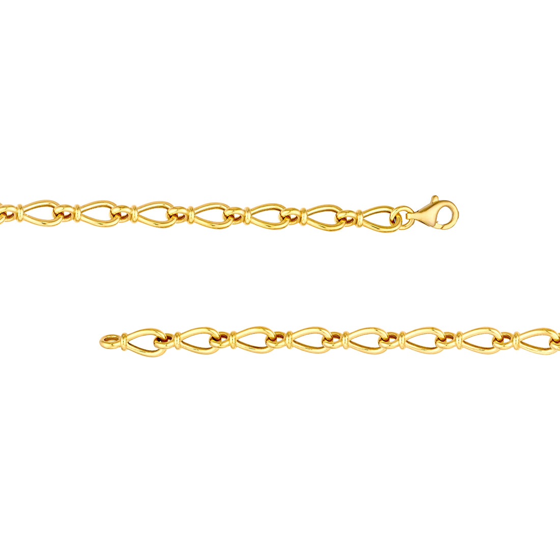 18" 5.3MM FANCY 3D TEARDROP LINK NECKLACE | 14K YELLOW GOLD | MF044613-14Y - Brownlee Jewelers