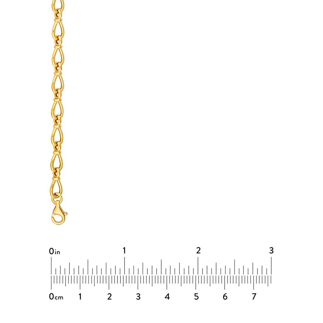 7.5" 5.3MM FANCY 3D TEARDROP LINK BRACELET | 14K YELLOW GOLD | MF044613-14Y - Brownlee Jewelers