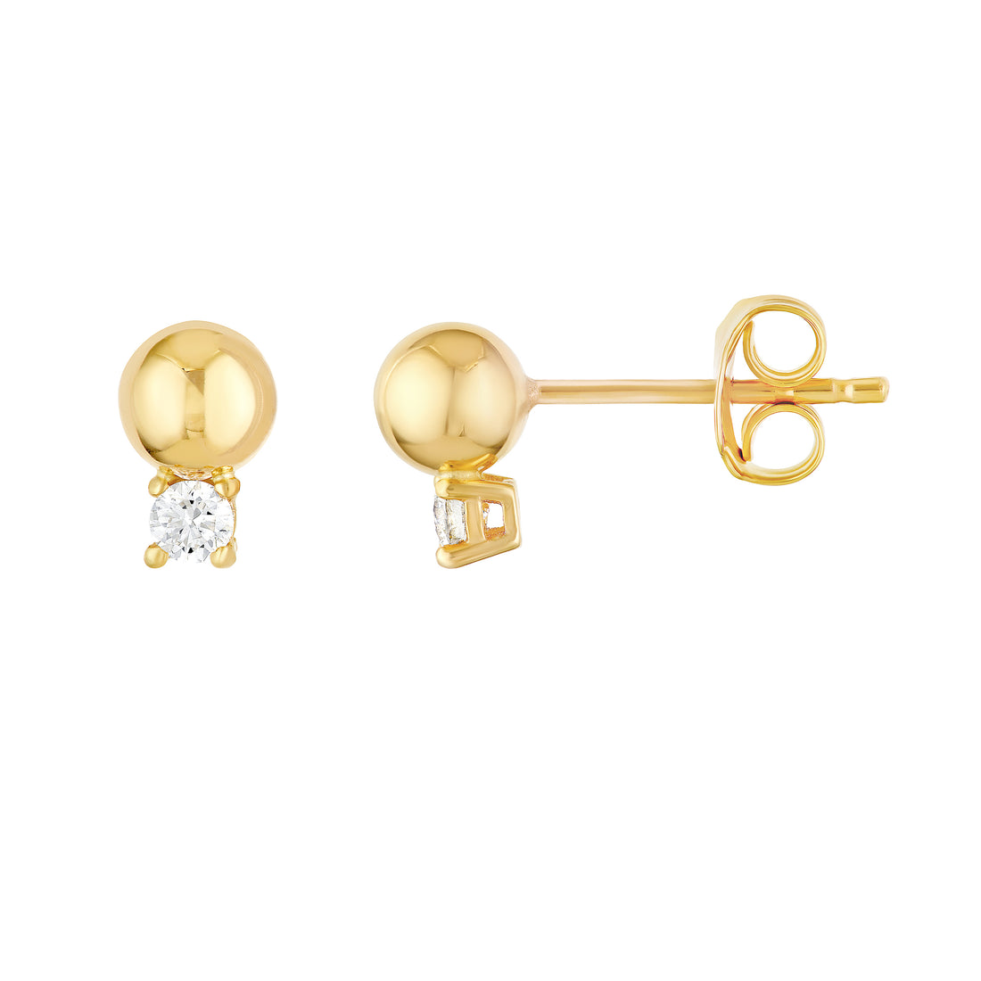 DIAMOND BEAD STUD EARRINGS | 14K YELLOW GOLD | MF045128-14Y - Brownlee Jewelers